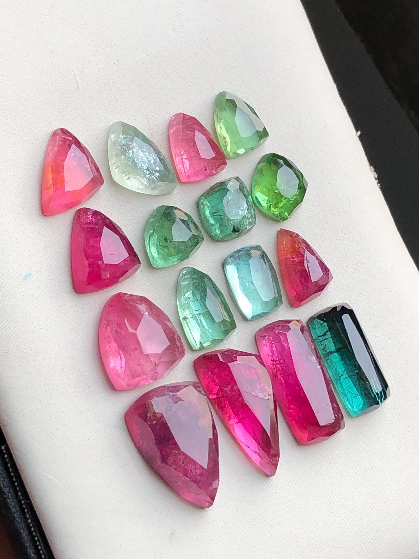 Multi colours tourmaline rose cuts origin Afghanistan kunar mines 46.80 carats