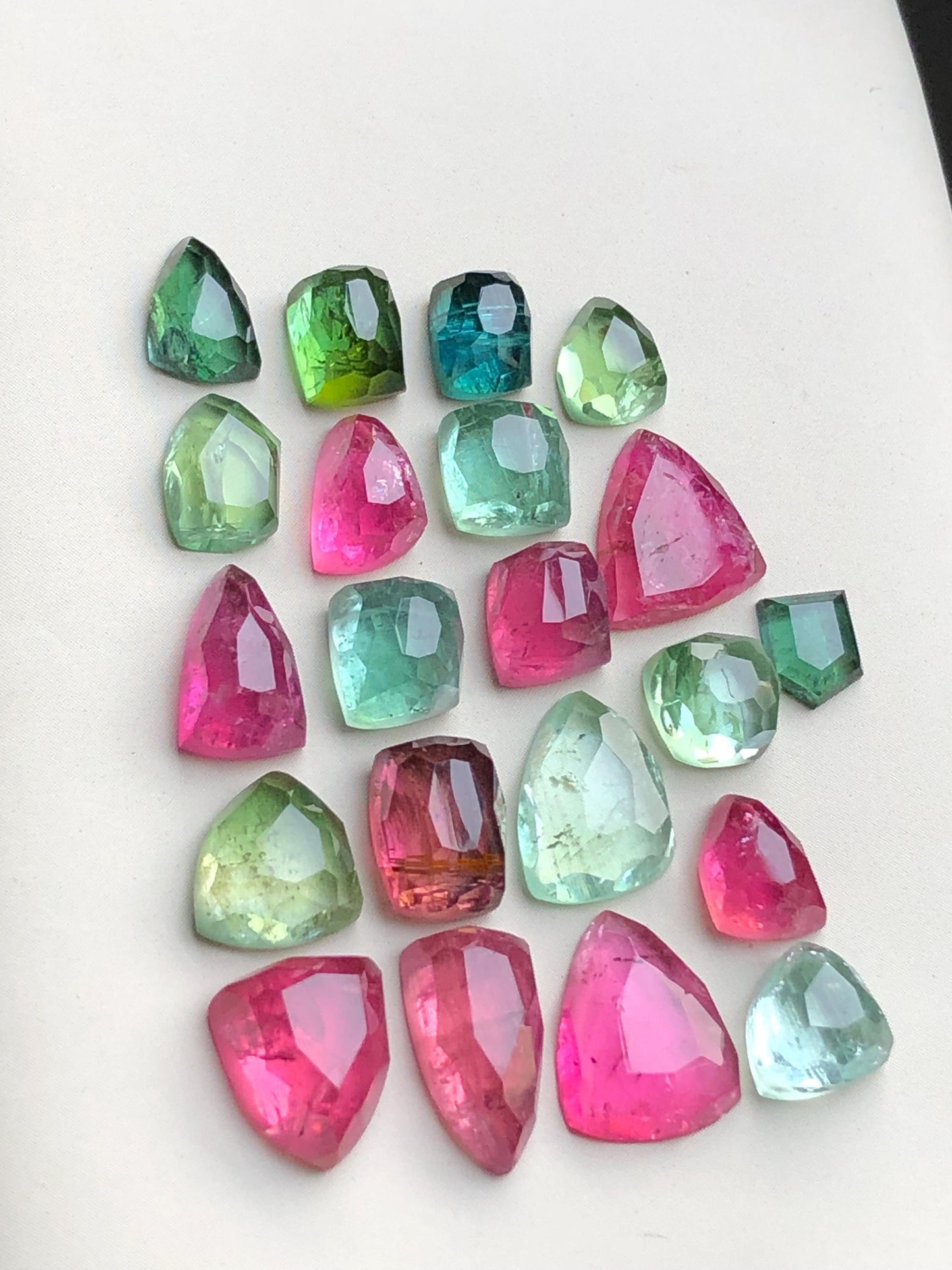 Multi colours tourmaline rose cuts lot origin Afghanistan kunar mines 38.85 carats