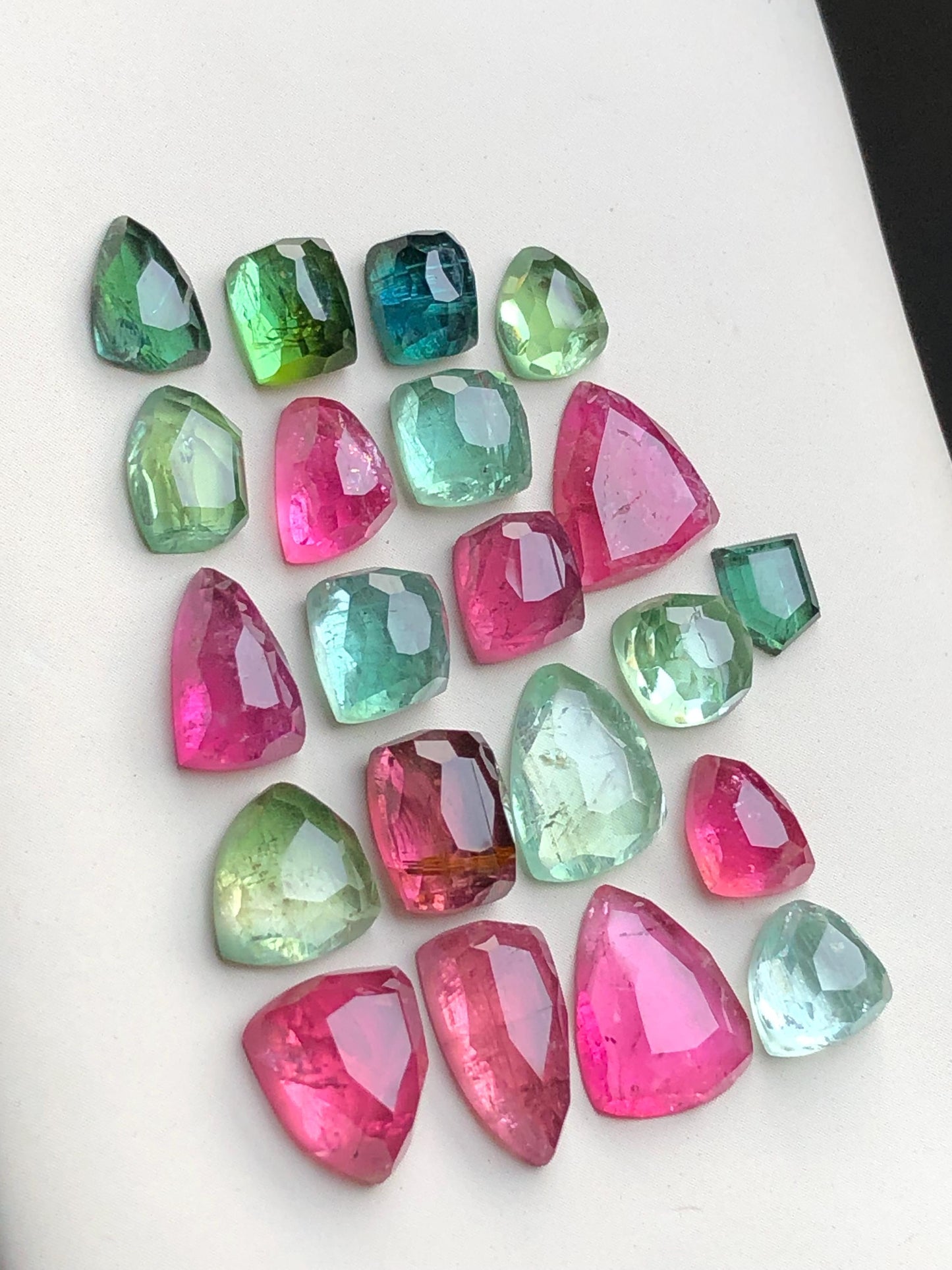 Multi colours tourmaline rose cuts lot origin Afghanistan kunar mines 38.85 carats