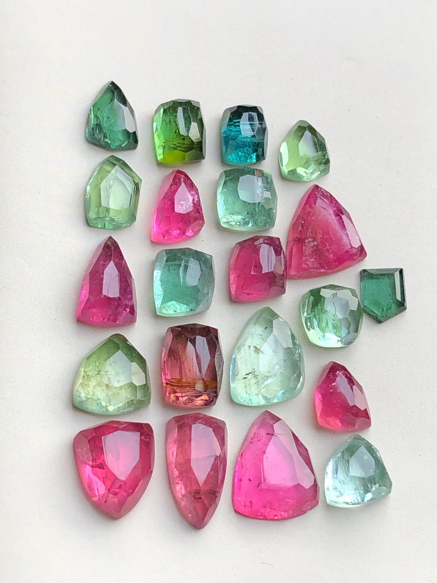 Multi colours tourmaline rose cuts lot origin Afghanistan kunar mines 38.85 carats