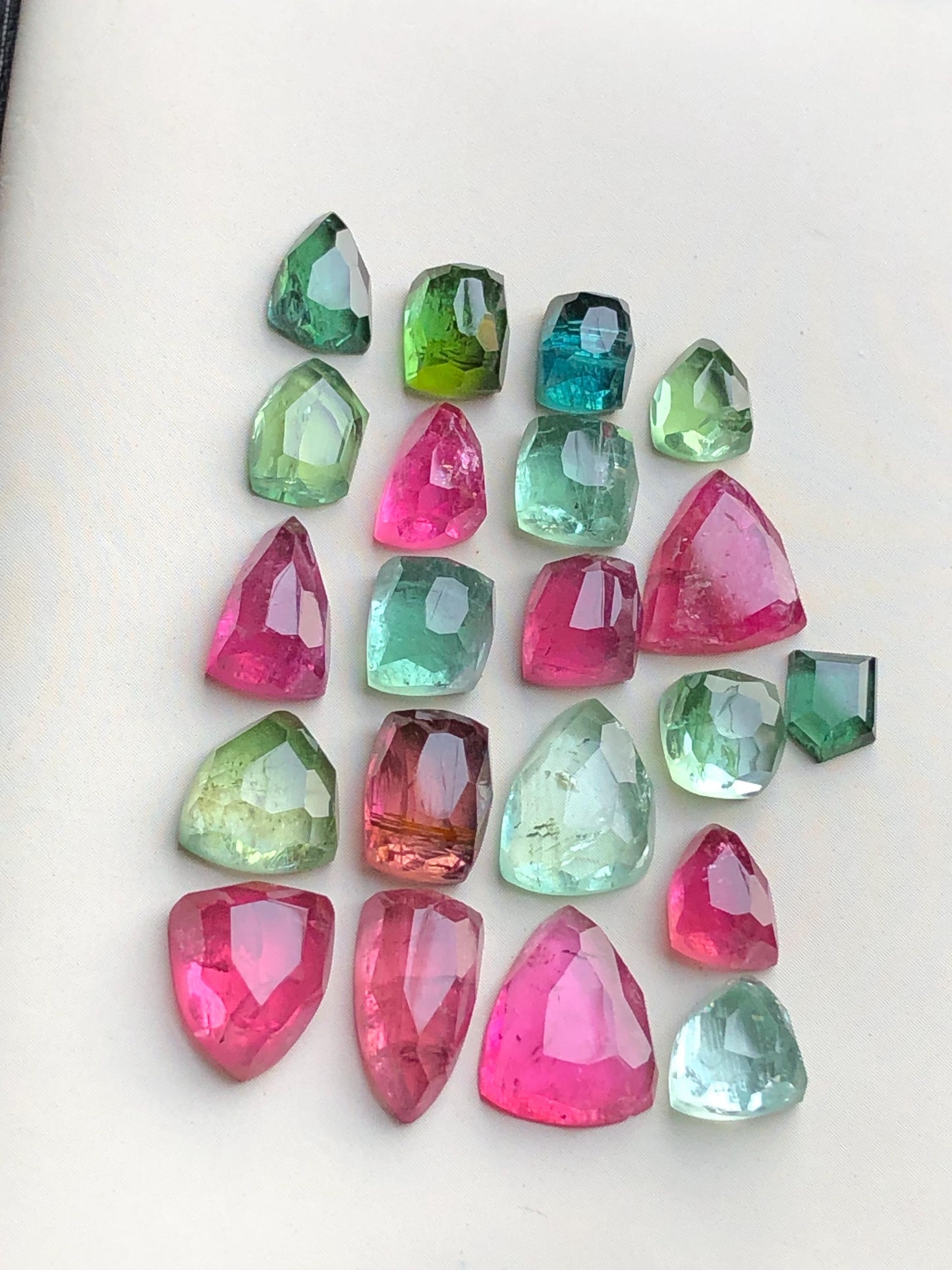 Multi colours tourmaline rose cuts lot origin Afghanistan kunar mines 38.85 carats