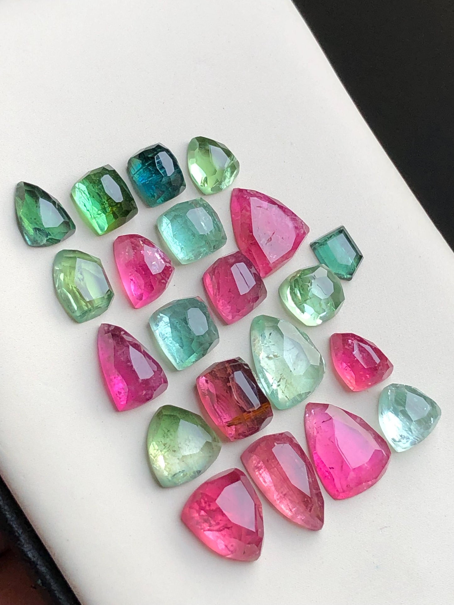 Multi colours tourmaline rose cuts lot origin Afghanistan kunar mines 38.85 carats