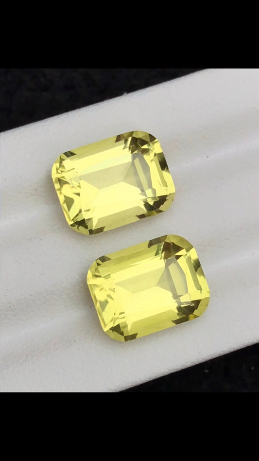 13.3 carats very beautiful natural top quality faceted citrine pair available