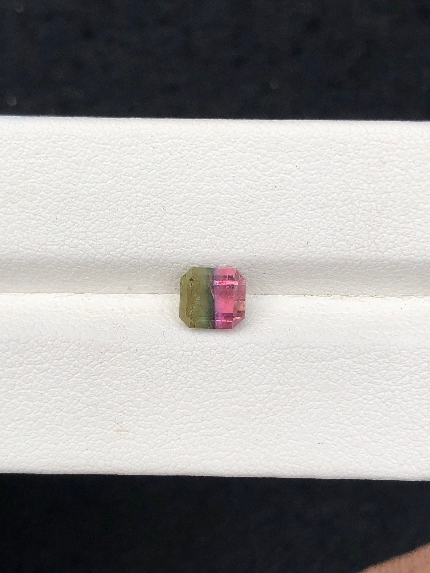 1.55 carat faceted bi colour tourmaline origin Afghanistan 6*6*5mm