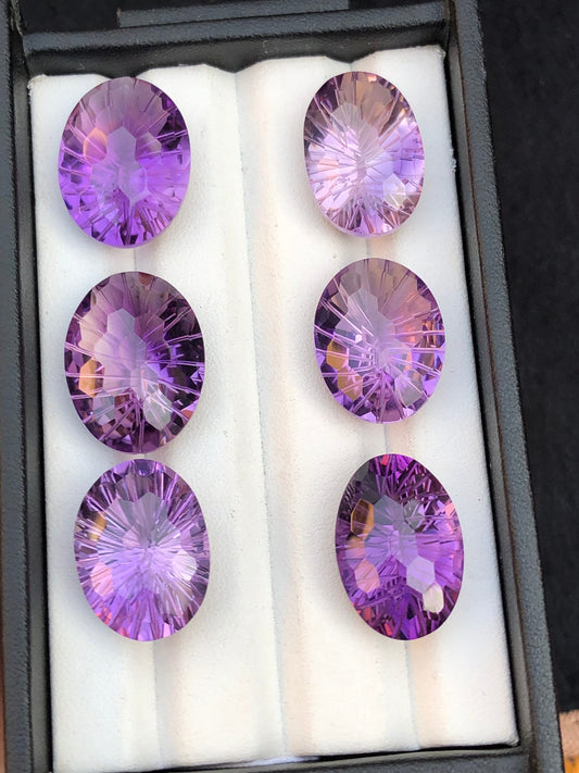 137 carats stunning natural faceted Amethyst lot available laser cut size:22mm to 24mm