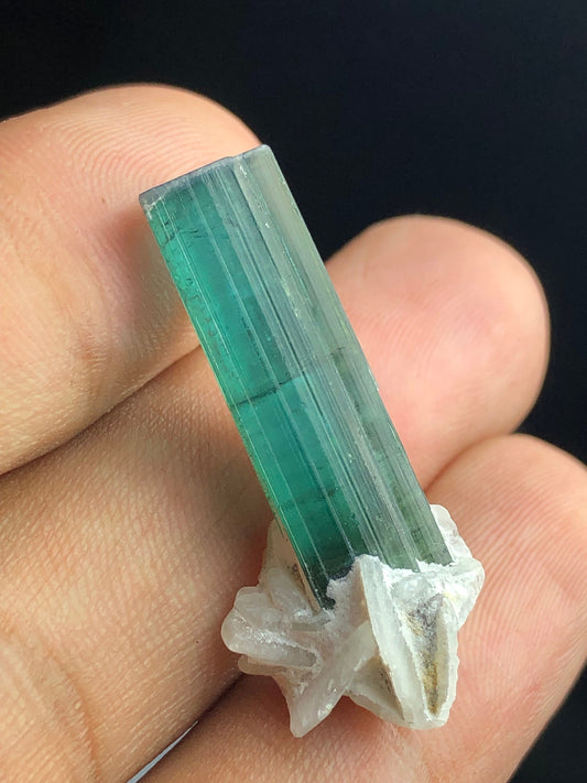 19.45 carat top quality blue tourmaline crystal