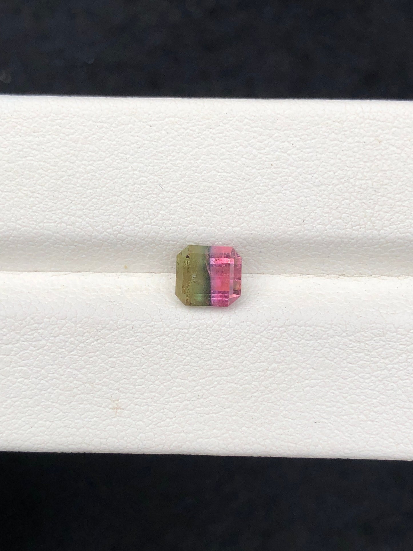 1.55 carat faceted bi colour tourmaline origin Afghanistan 6*6*5mm