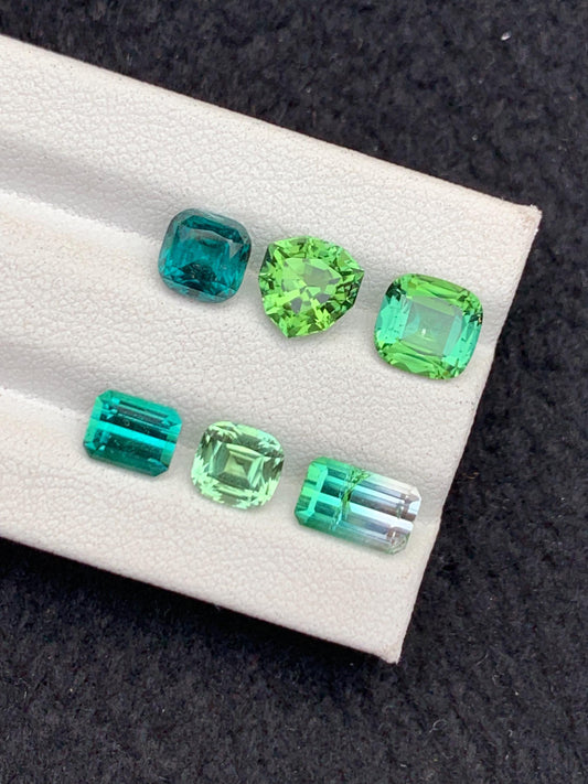 7.50 CTs blue green tourmaline lot