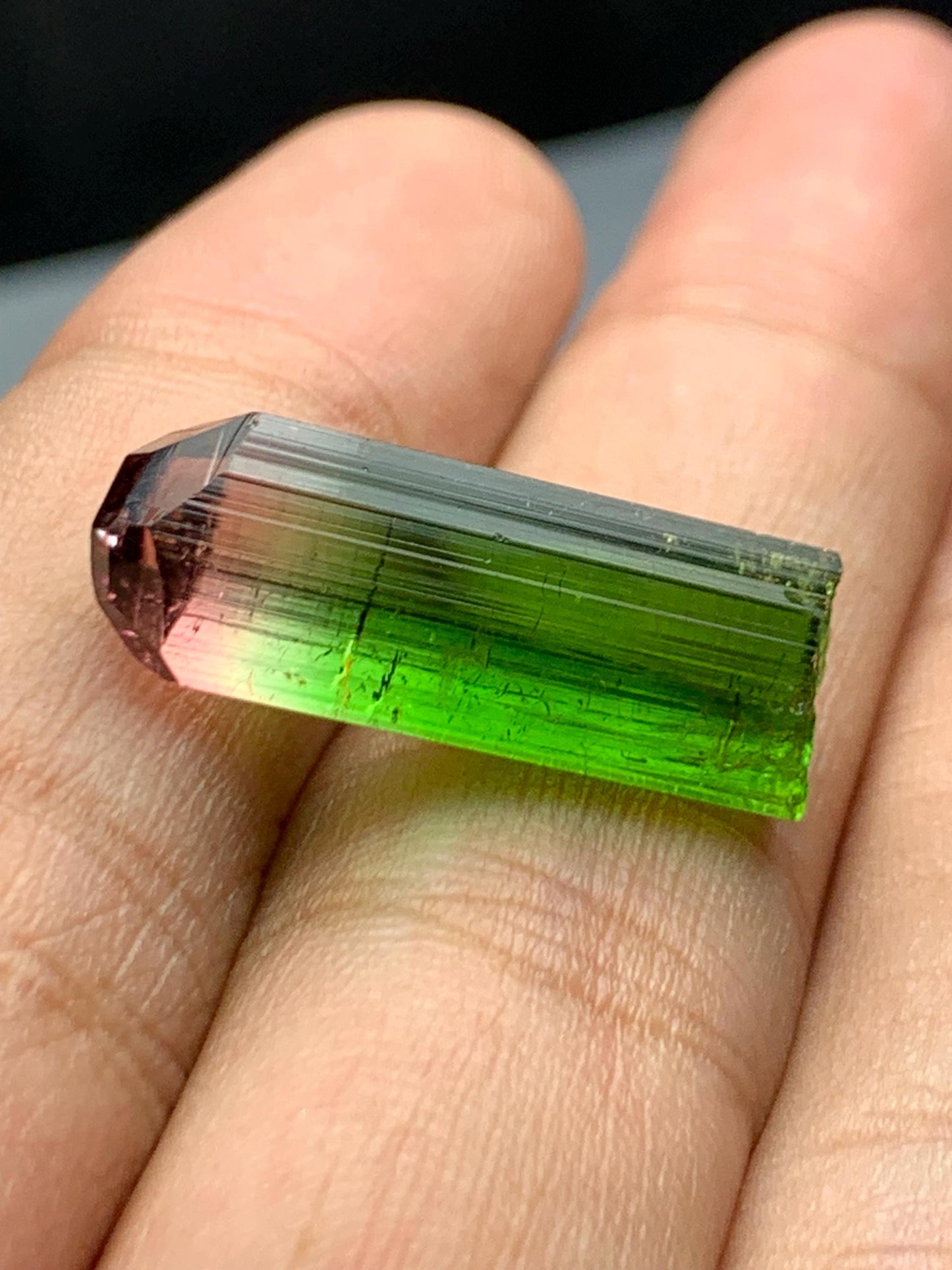 15.60 CTs bi colour terminated tourmaline crystal