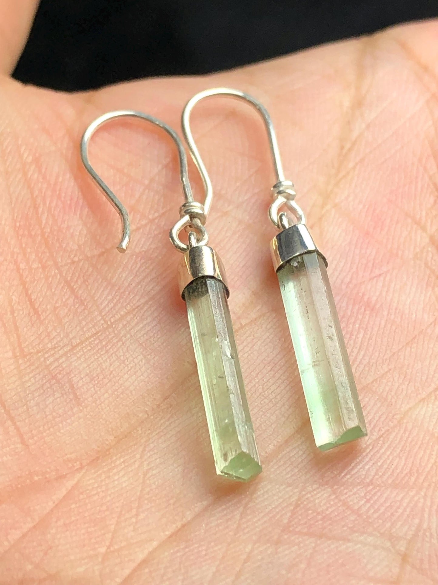 8.30 CTs pure 925 silver tourmaline earrings