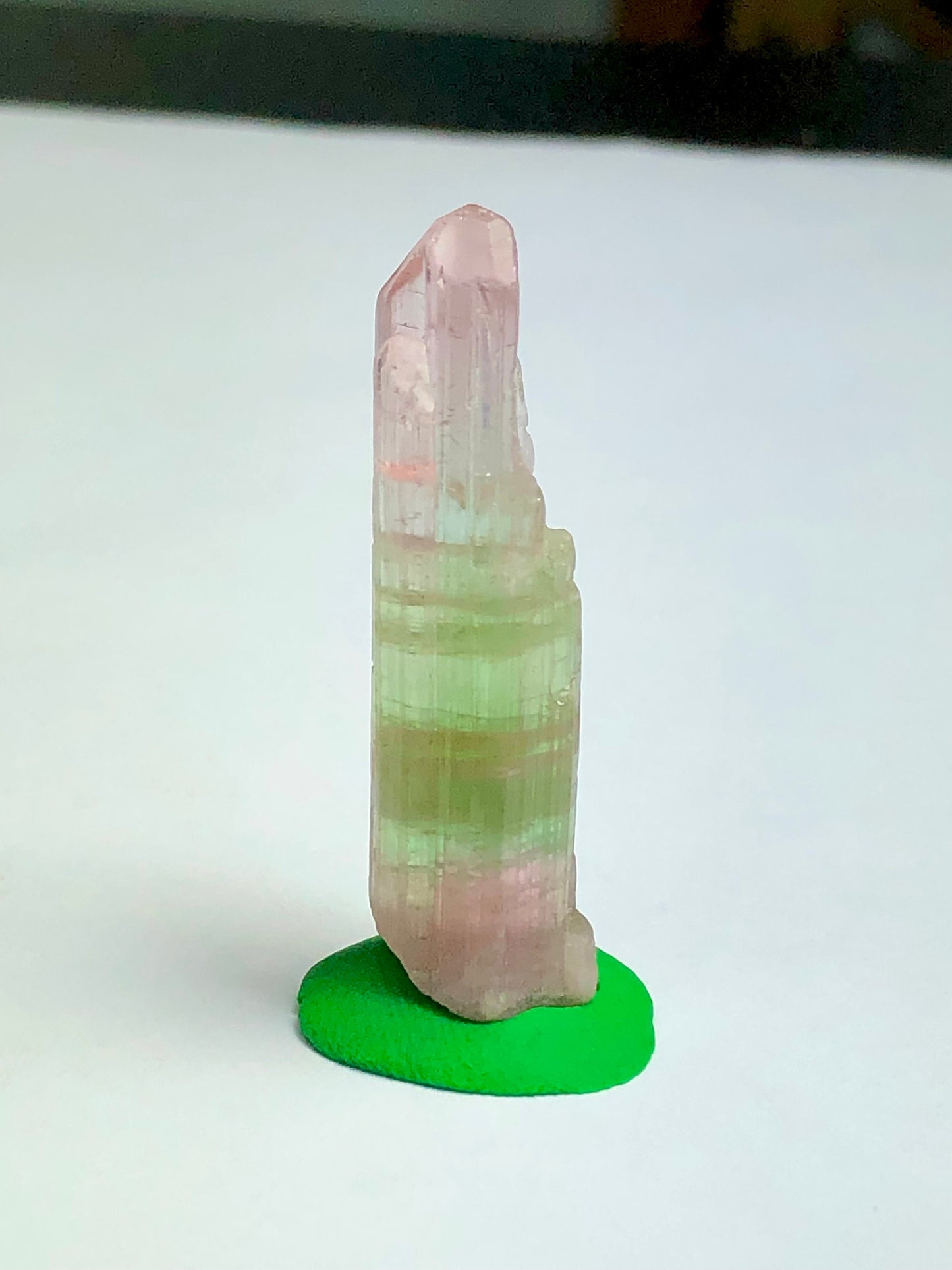 Tri colour tourmaline crystal 6.73 gram