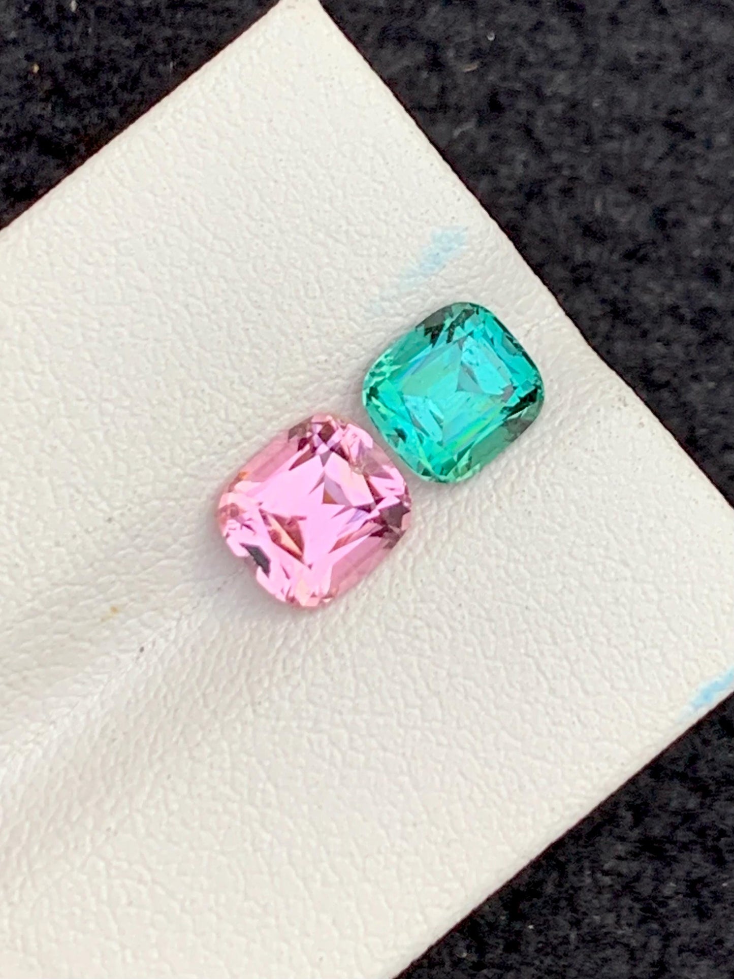 2.80 cts light pink & greenish blue tourmalines 7*6*5mm each stone