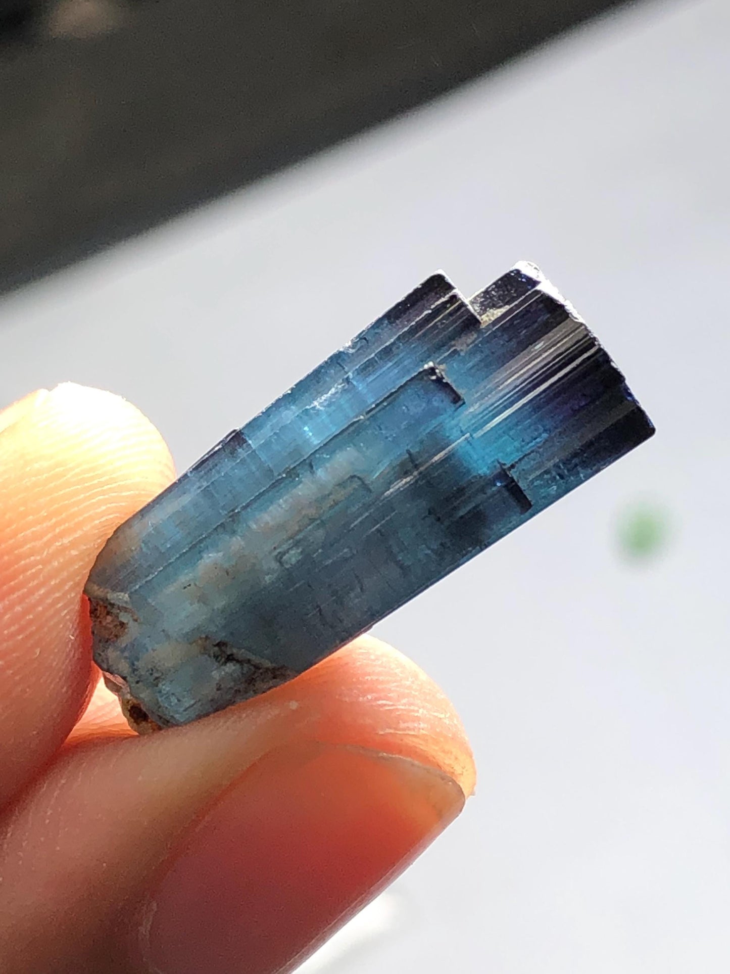 13 CTs ink blue tourmaline crystal