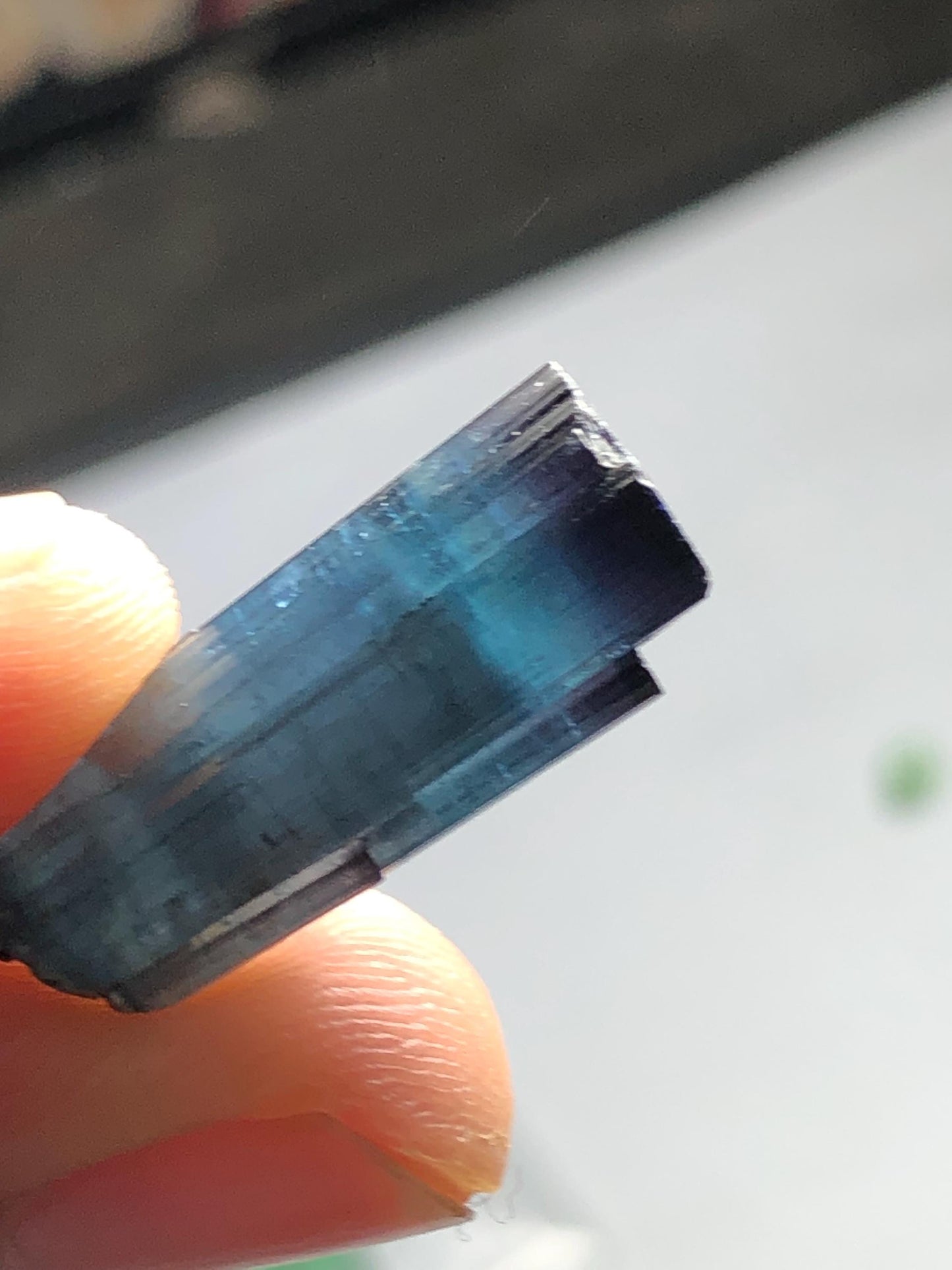 13 CTs ink blue tourmaline crystal