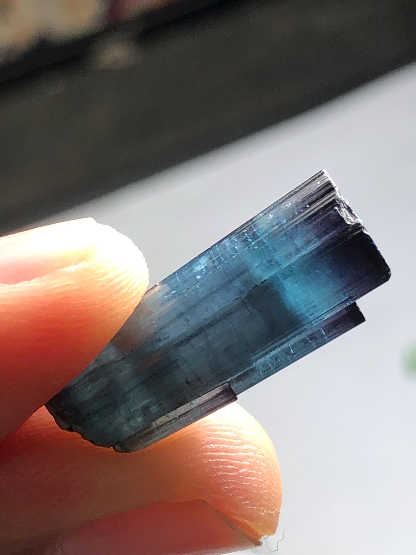 13 CTs ink blue tourmaline crystal