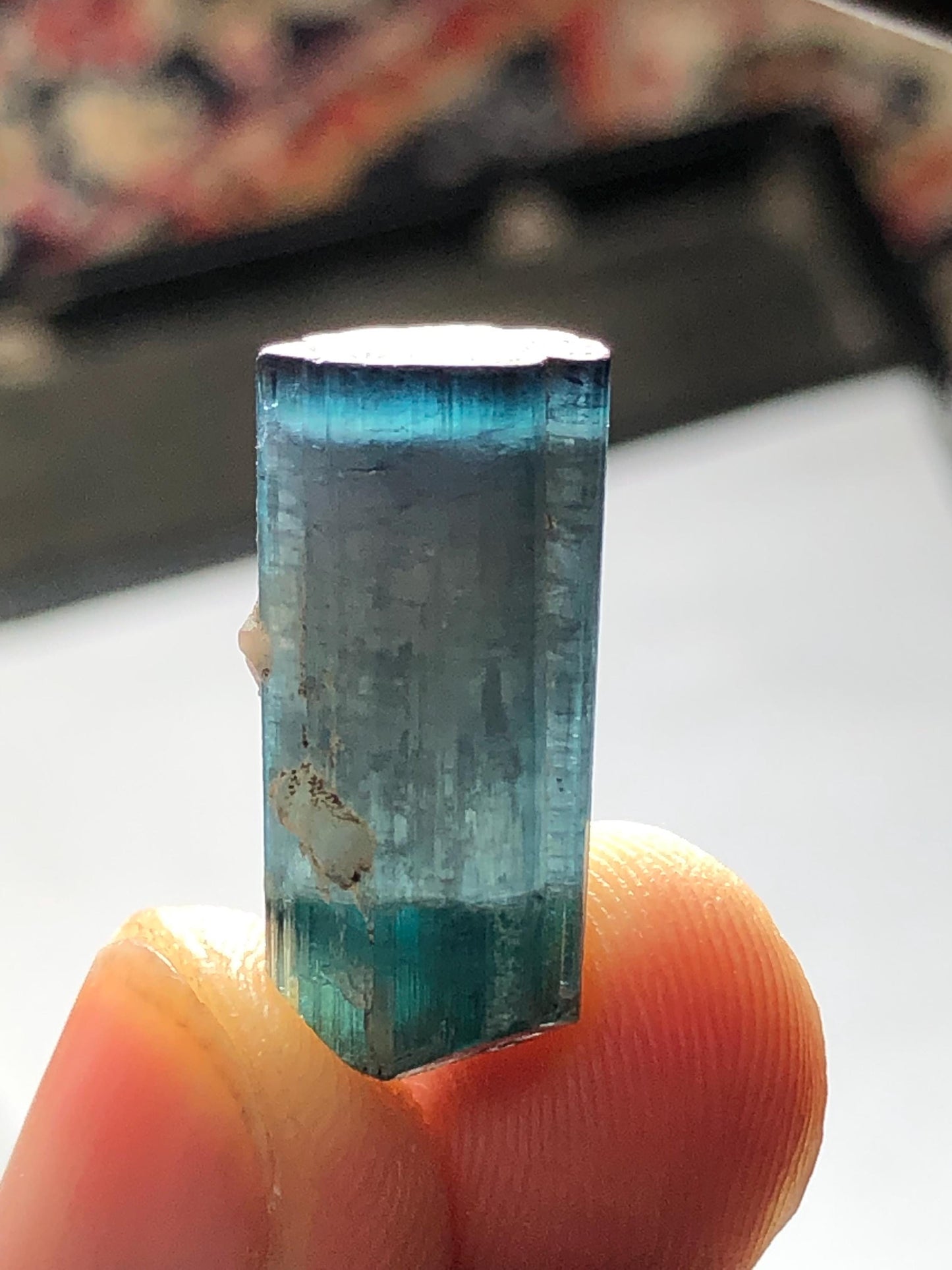 18 CTs double terminated cat eye tourmaline crystal