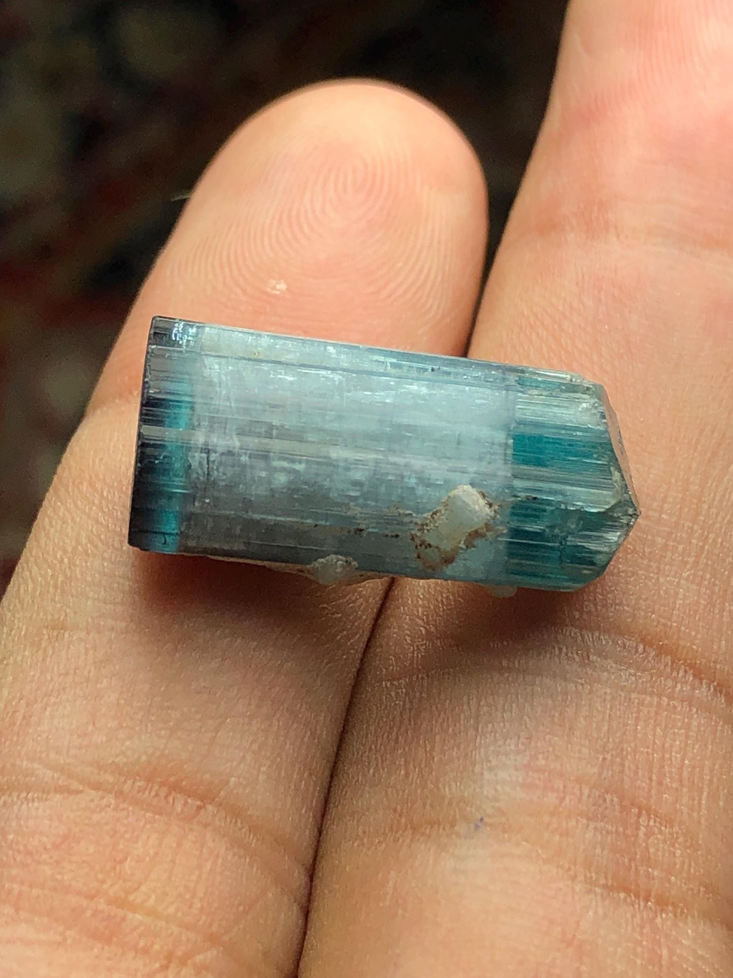 18 CTs double terminated cat eye tourmaline crystal