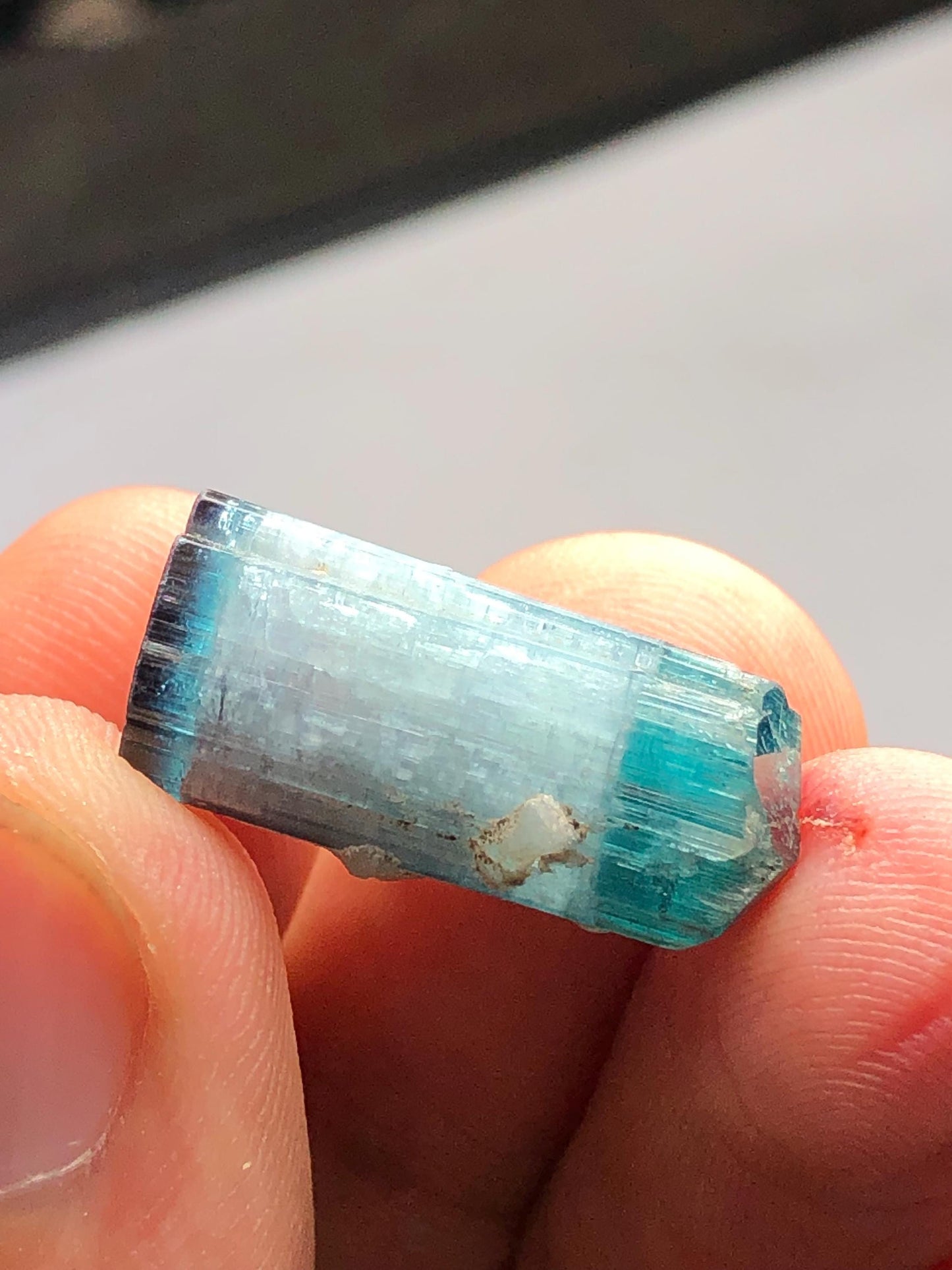 18 CTs double terminated cat eye tourmaline crystal