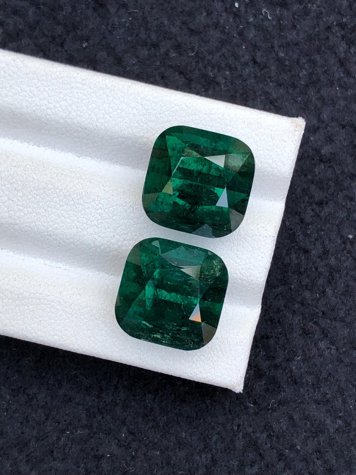 23.50 CTs big size dark green tourmaline pair natural