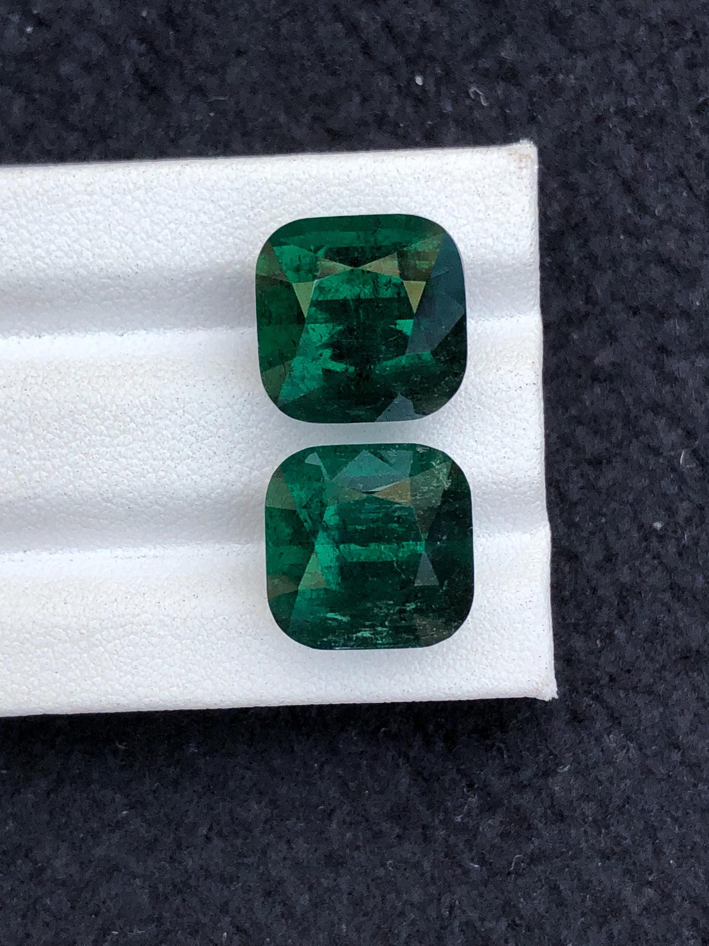 23.50 CTs big size dark green tourmaline pair natural