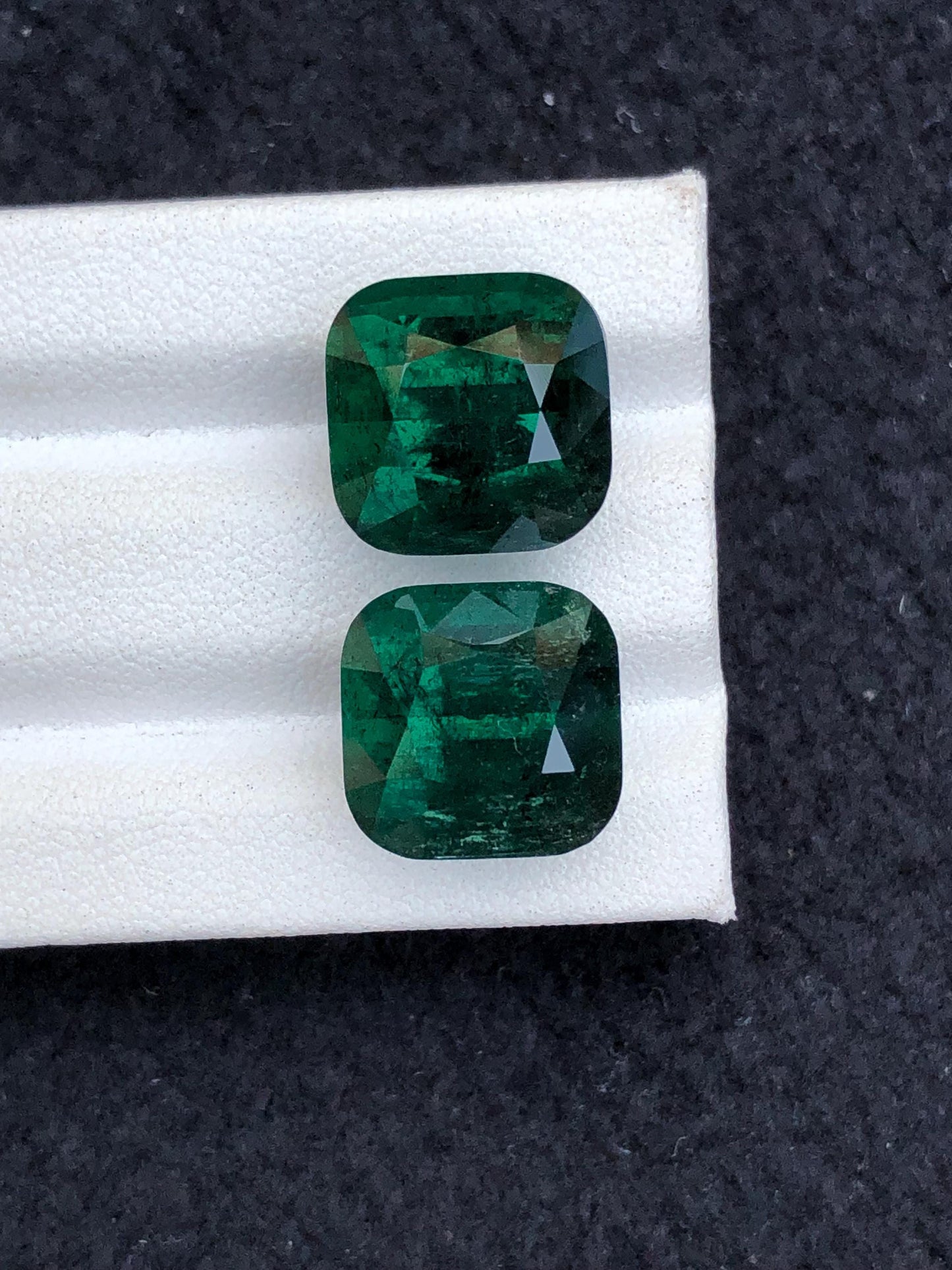 23.50 CTs big size dark green tourmaline pair natural