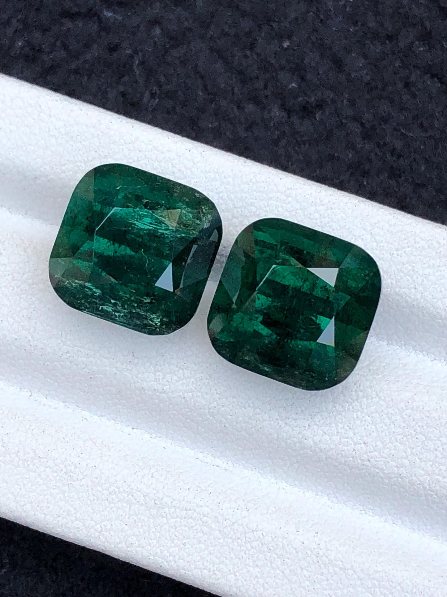 23.50 CTs big size dark green tourmaline pair natural