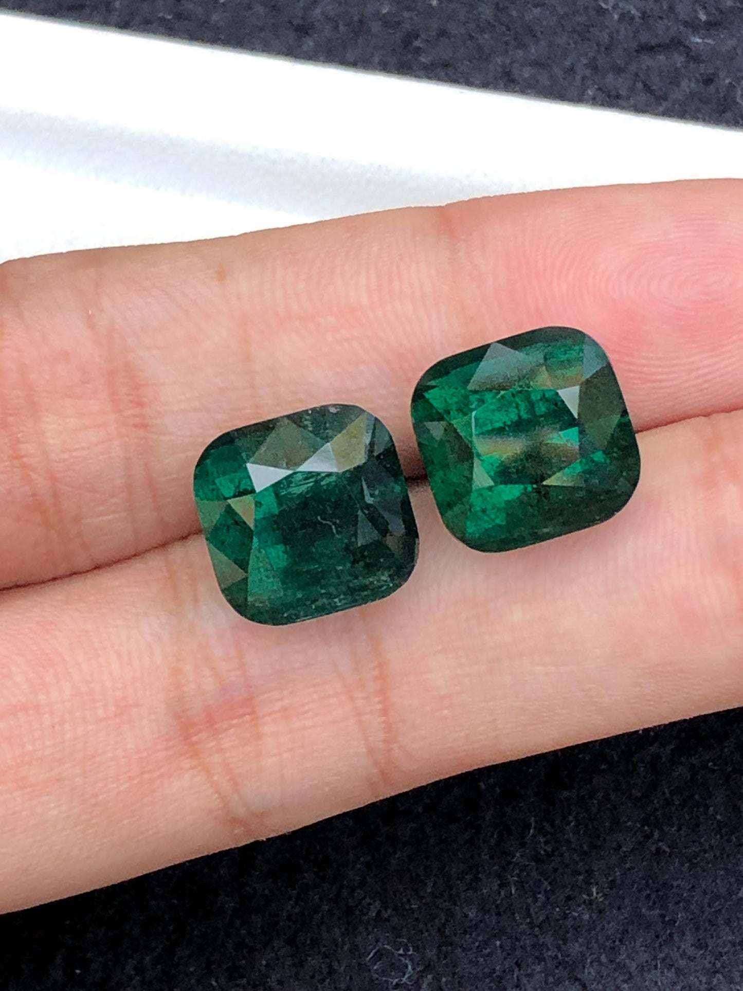 23.50 CTs big size dark green tourmaline pair natural