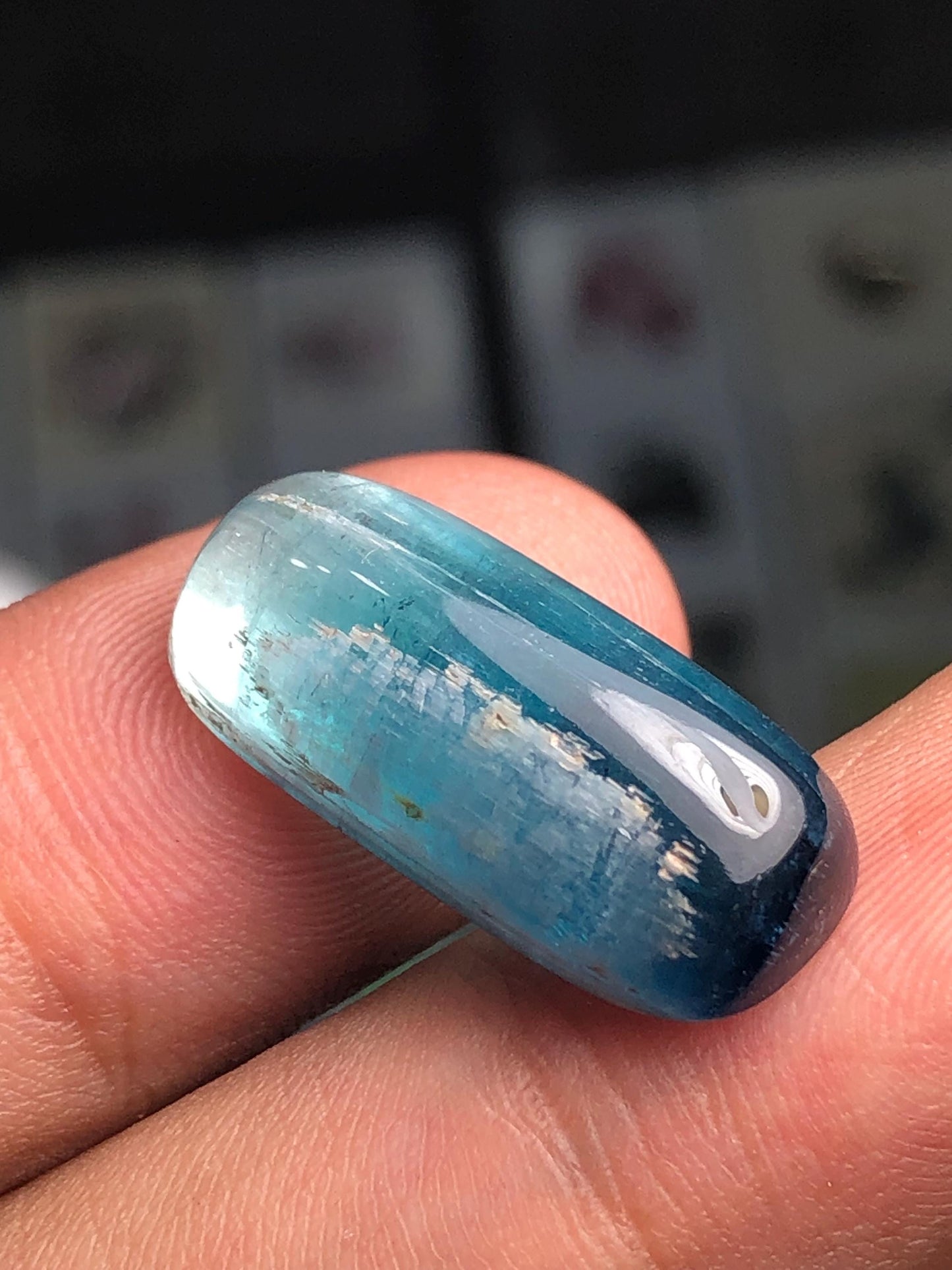 16 ct natural blue tourmaline cabochon