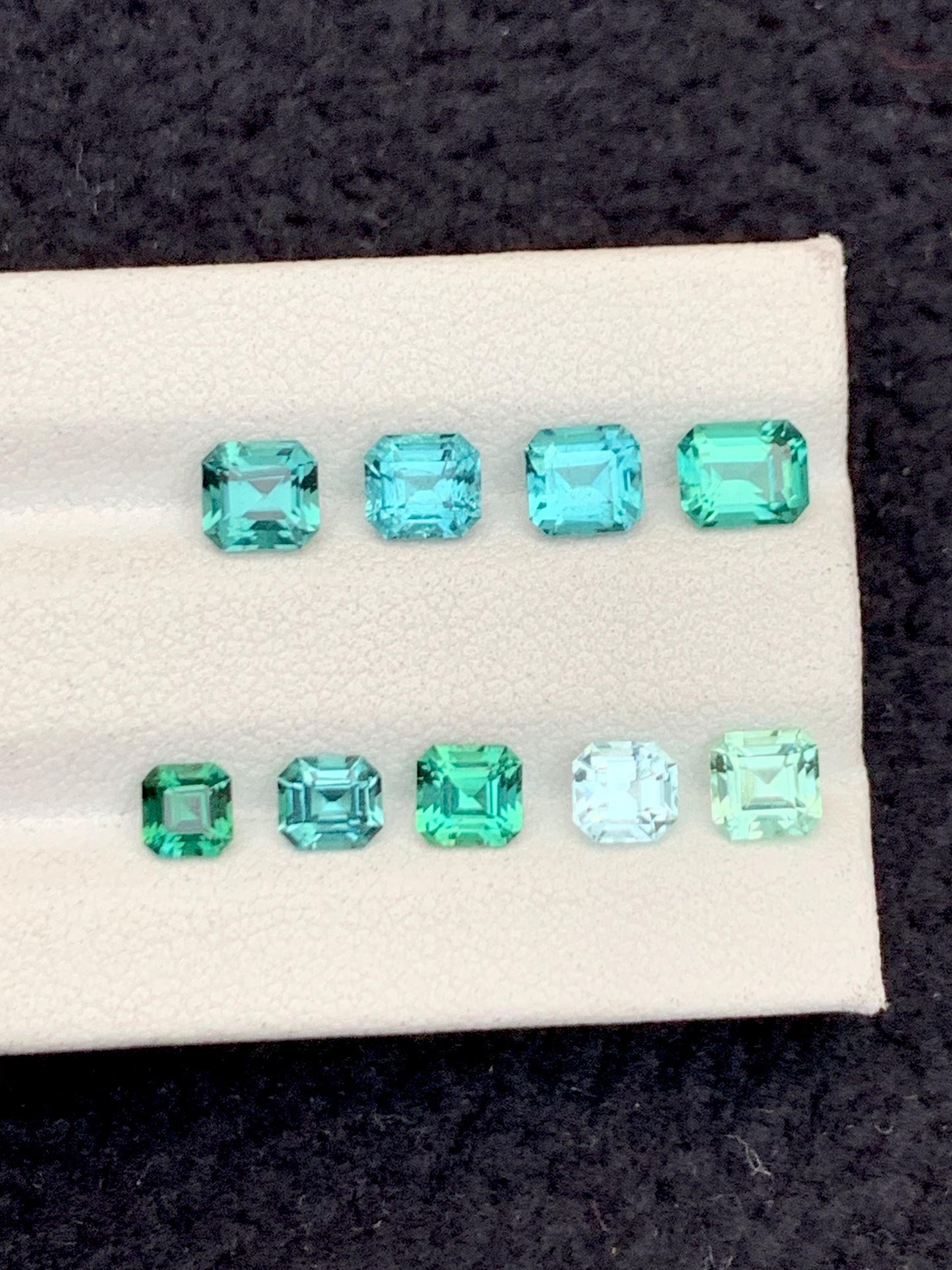 4.45 CTs blue & green tourmaline faceted lot natural