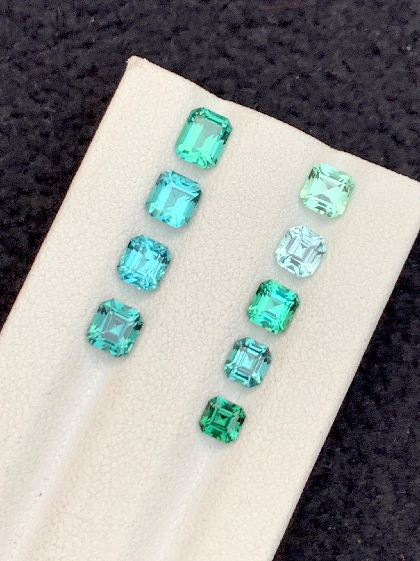 4.45 CTs blue & green tourmaline faceted lot natural