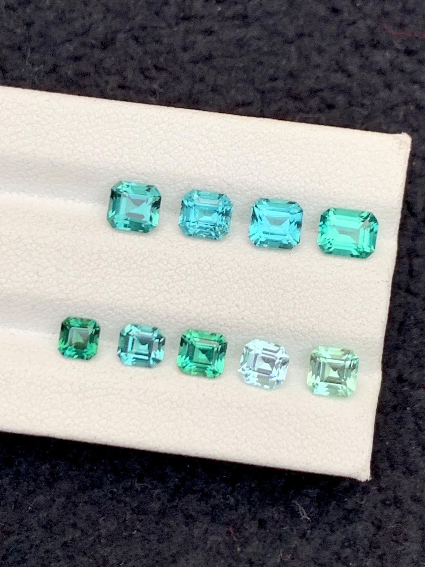 4.45 CTs blue & green tourmaline faceted lot natural