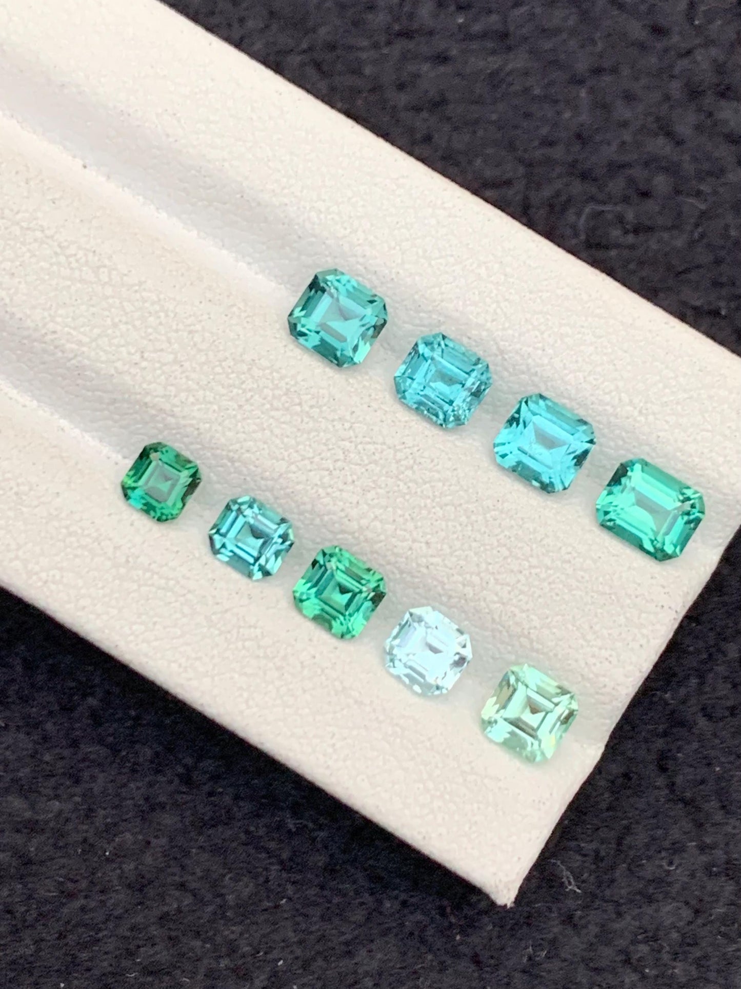 4.45 CTs blue & green tourmaline faceted lot natural