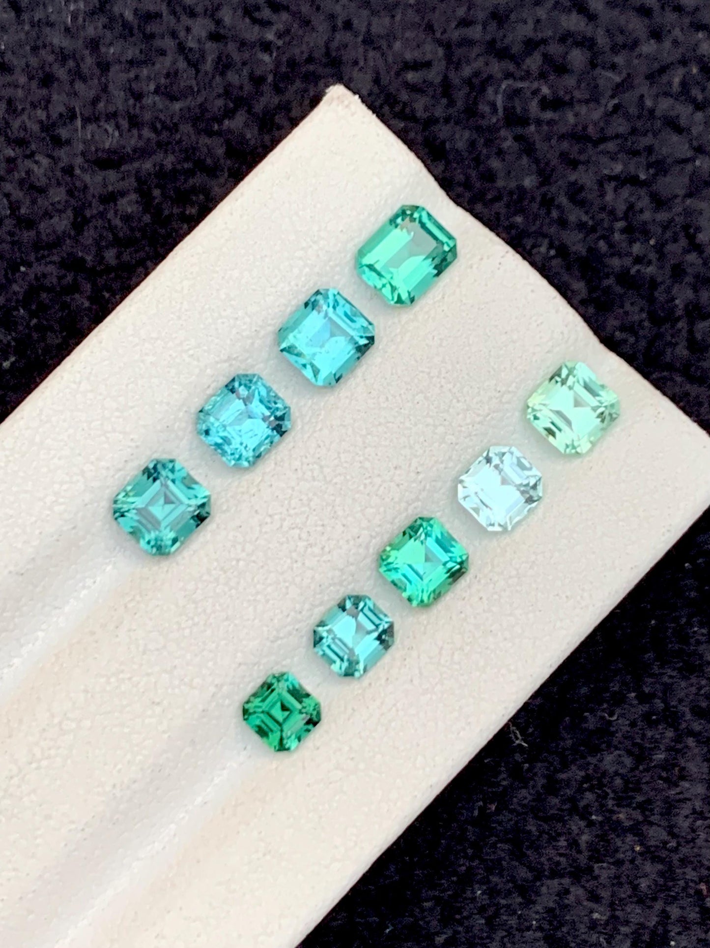 4.45 CTs blue & green tourmaline faceted lot natural