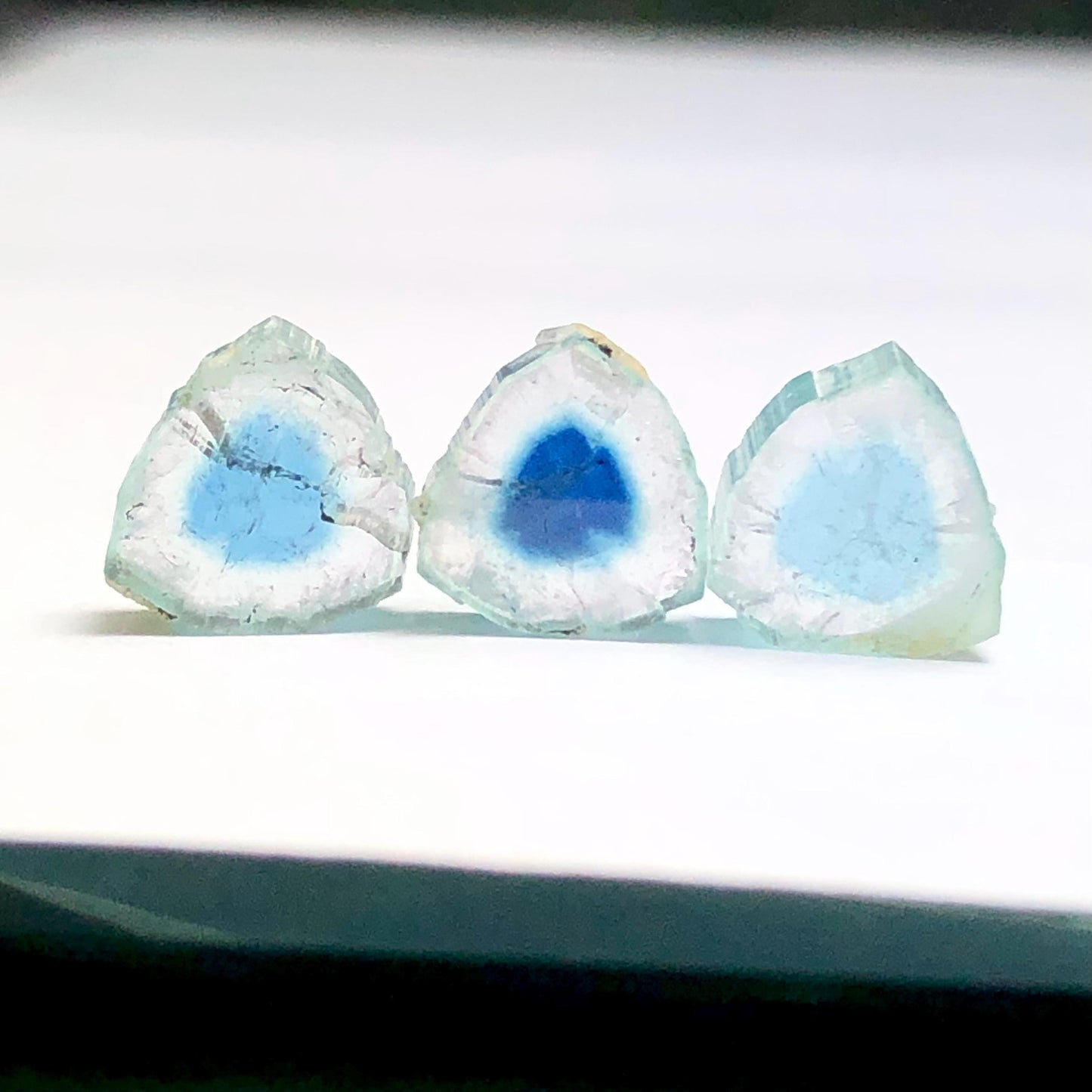 6 carats blue watermelon tourmaline slices