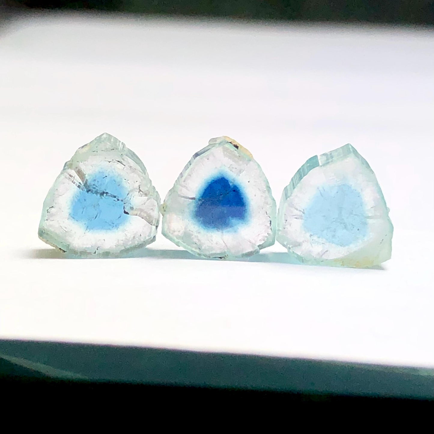 6 carats blue watermelon tourmaline slices