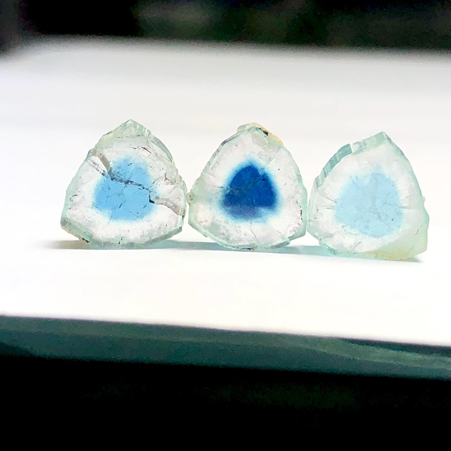 6 carats blue watermelon tourmaline slices