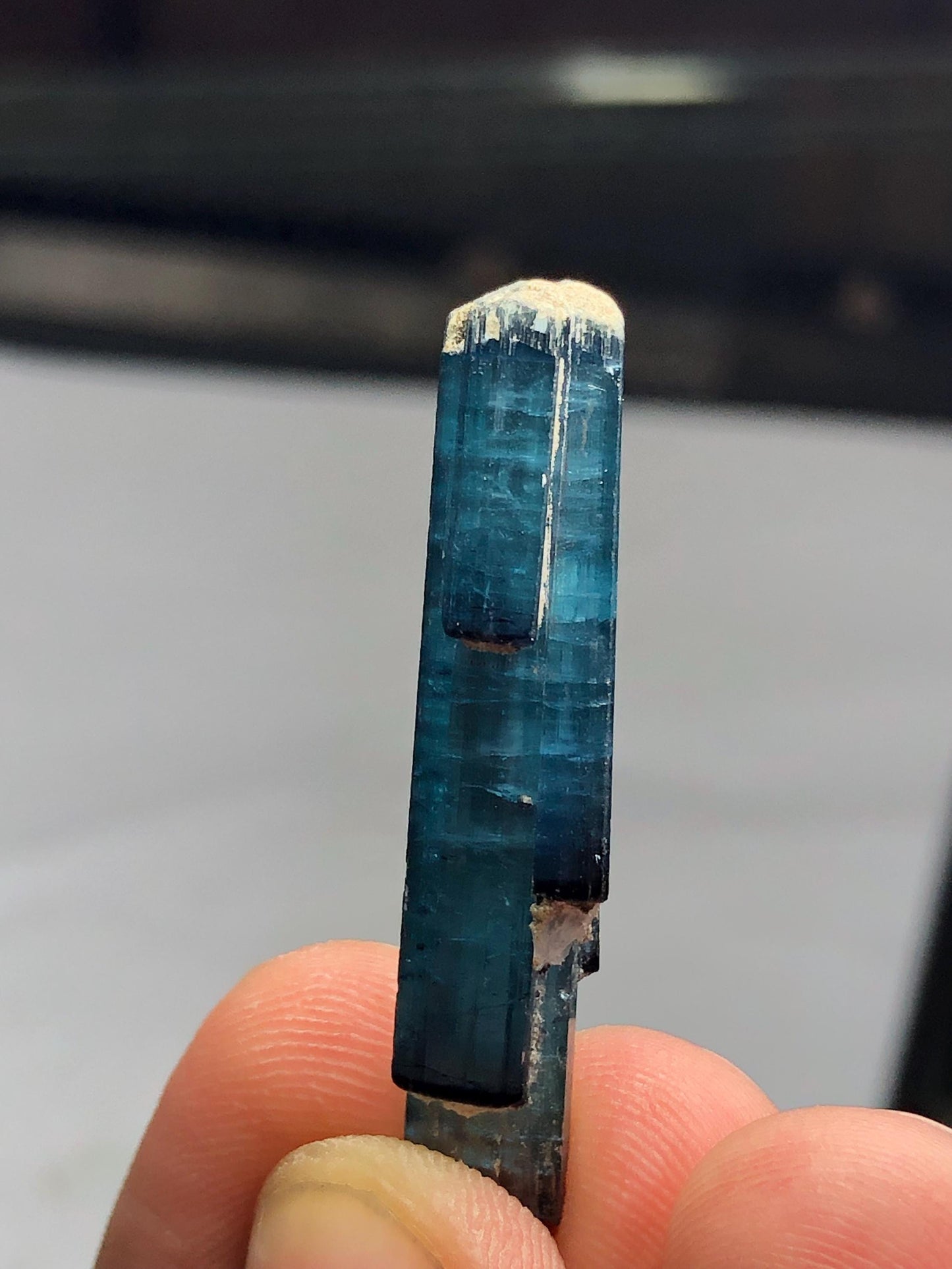 19 carat indicolite tourmaline crystal 38mm long