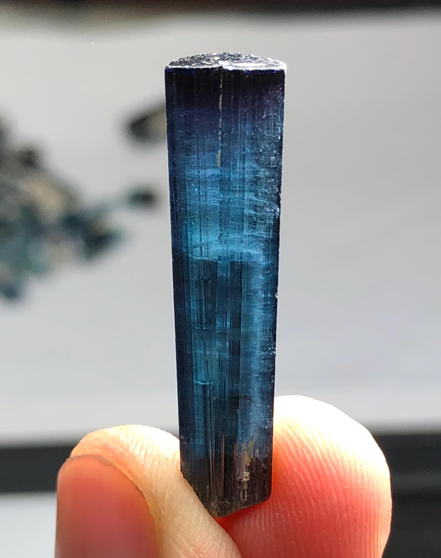 14 carat dark ink blue tourmaline crystal 33mm long