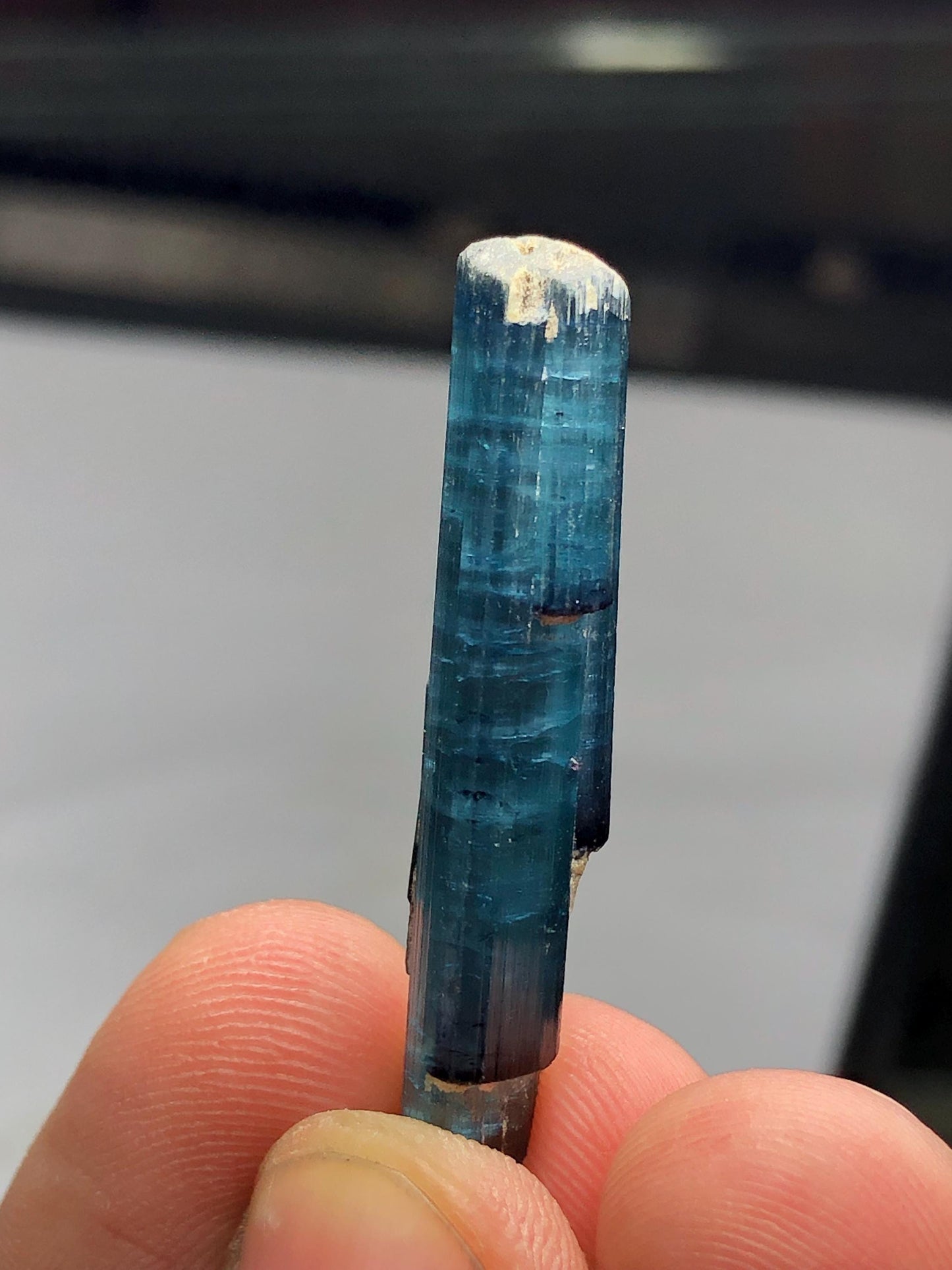 19 carat indicolite tourmaline crystal 38mm long