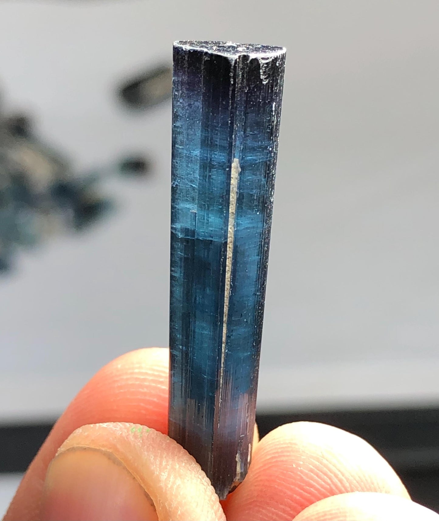 14 carat dark ink blue tourmaline crystal 33mm long