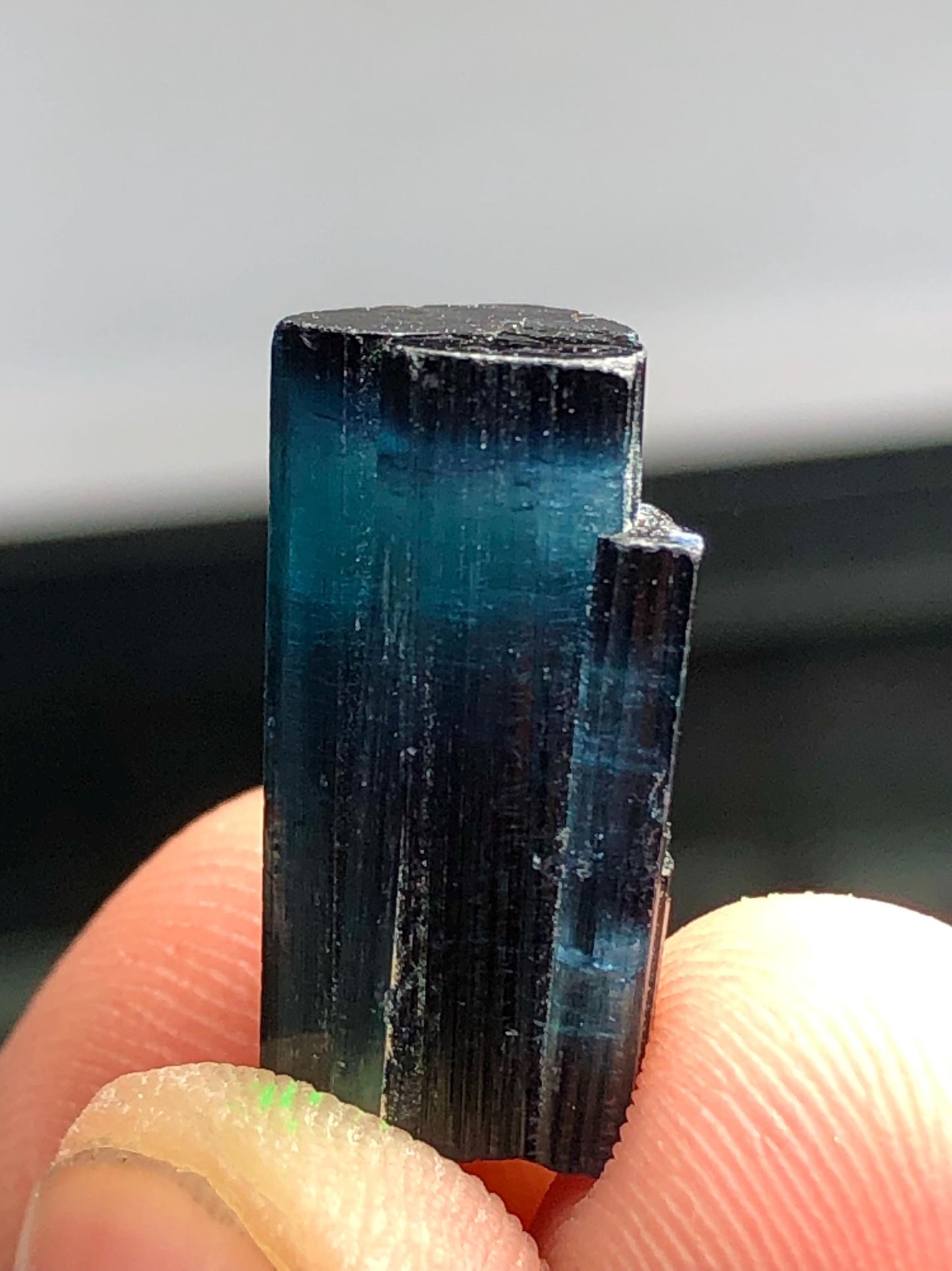 14 carat ink blue tourmaline crystal