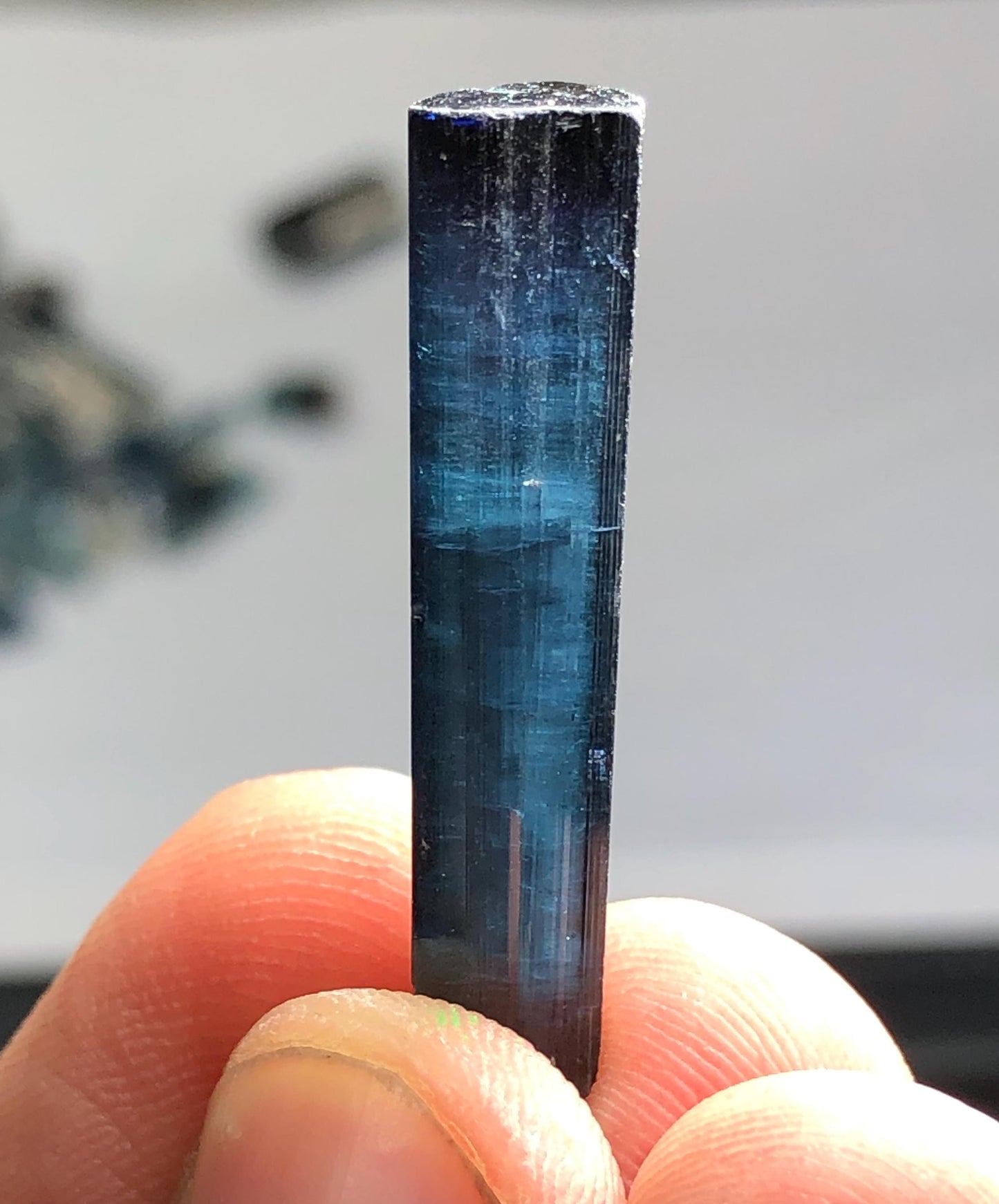 14 carat dark ink blue tourmaline crystal 33mm long