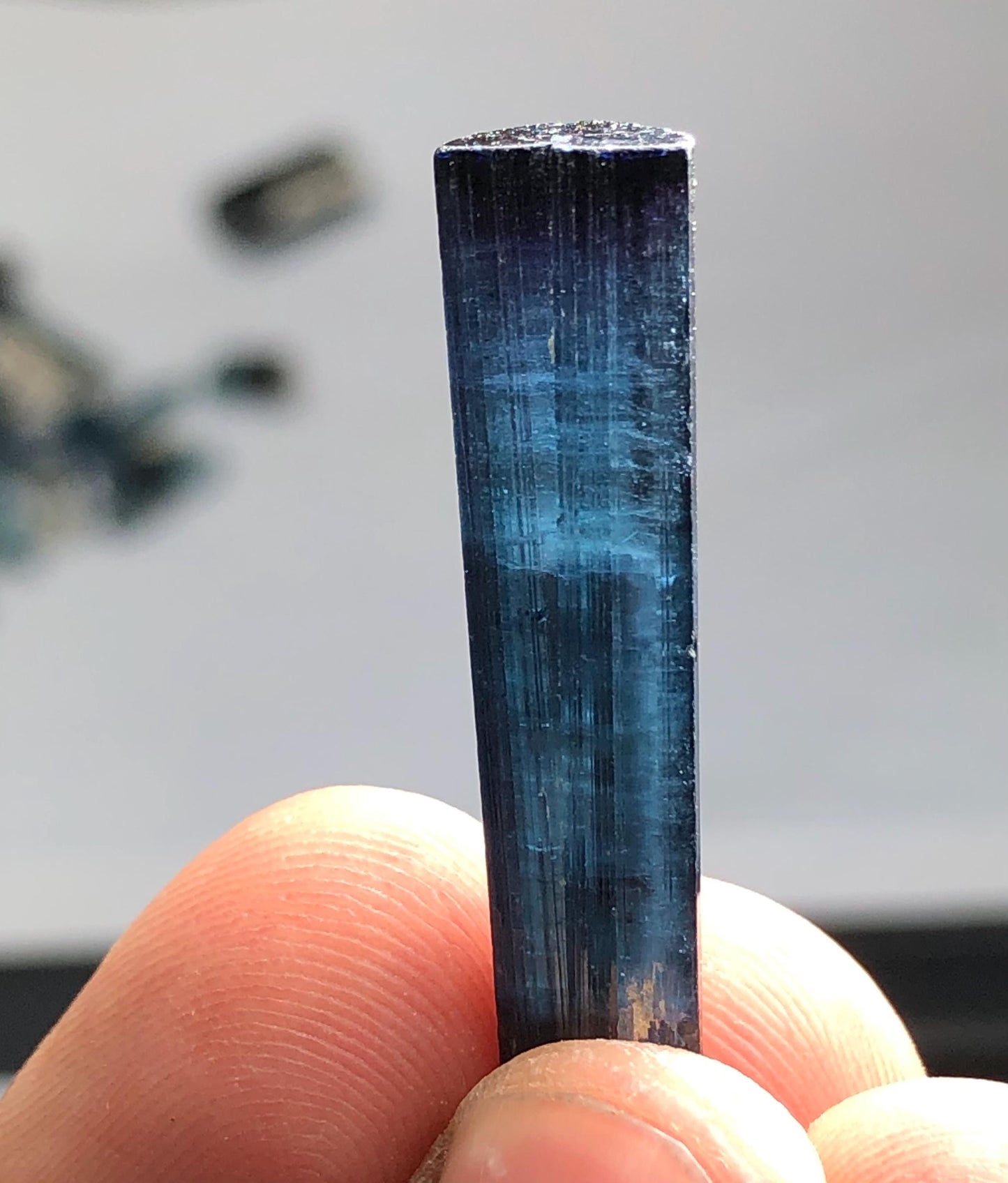 14 carat dark ink blue tourmaline crystal 33mm long