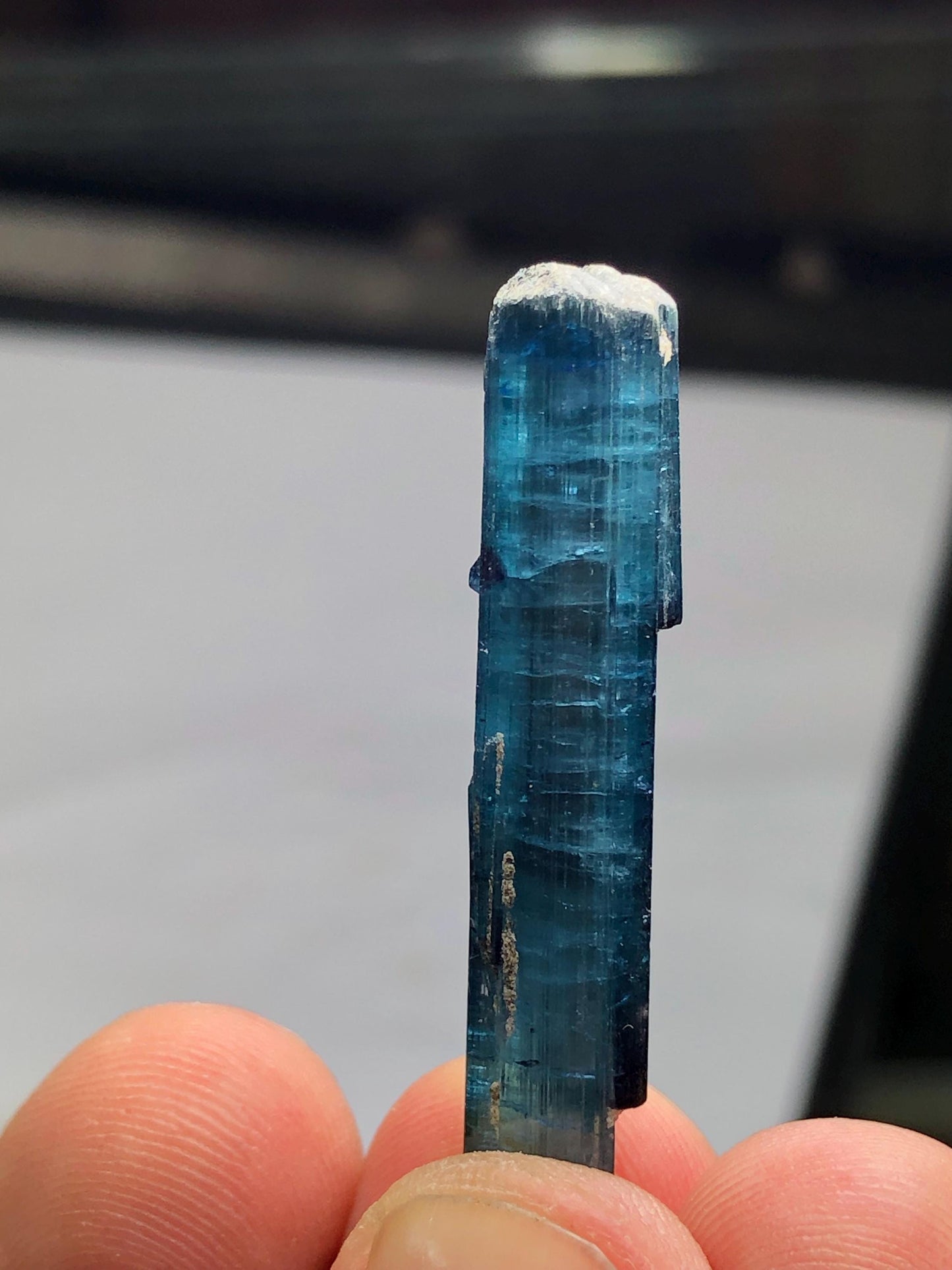 19 carat indicolite tourmaline crystal 38mm long