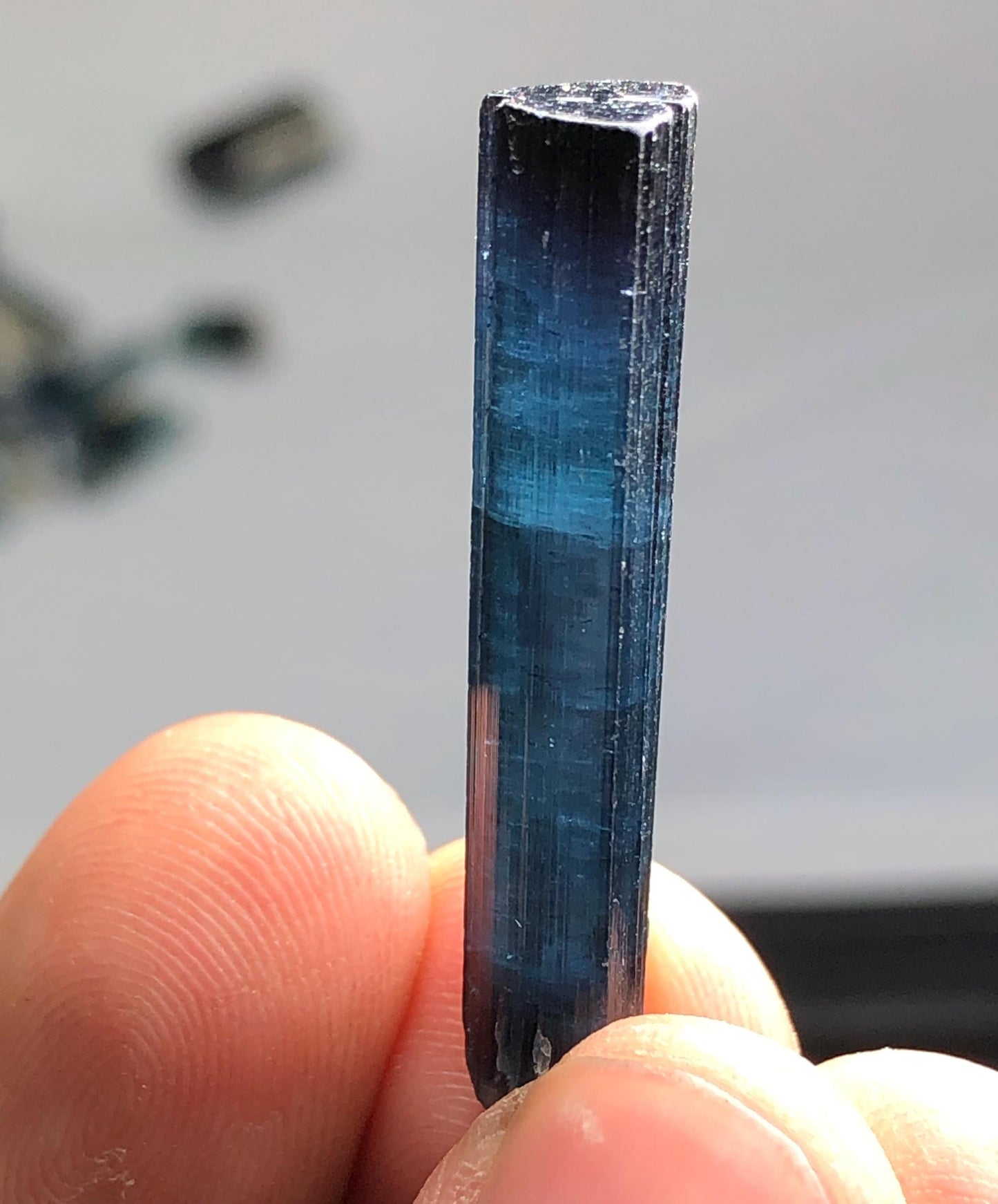 14 carat dark ink blue tourmaline crystal 33mm long