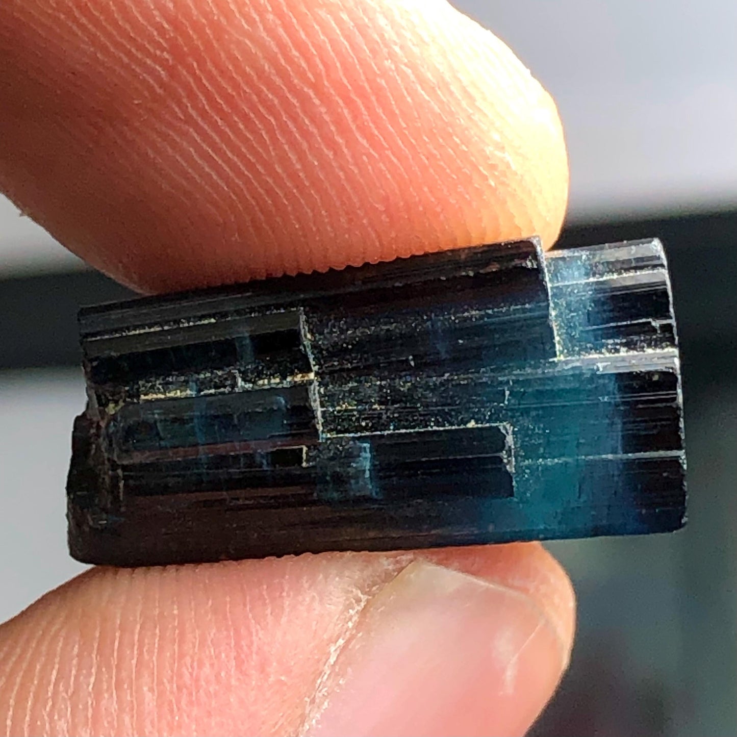 14 carat ink blue tourmaline crystal