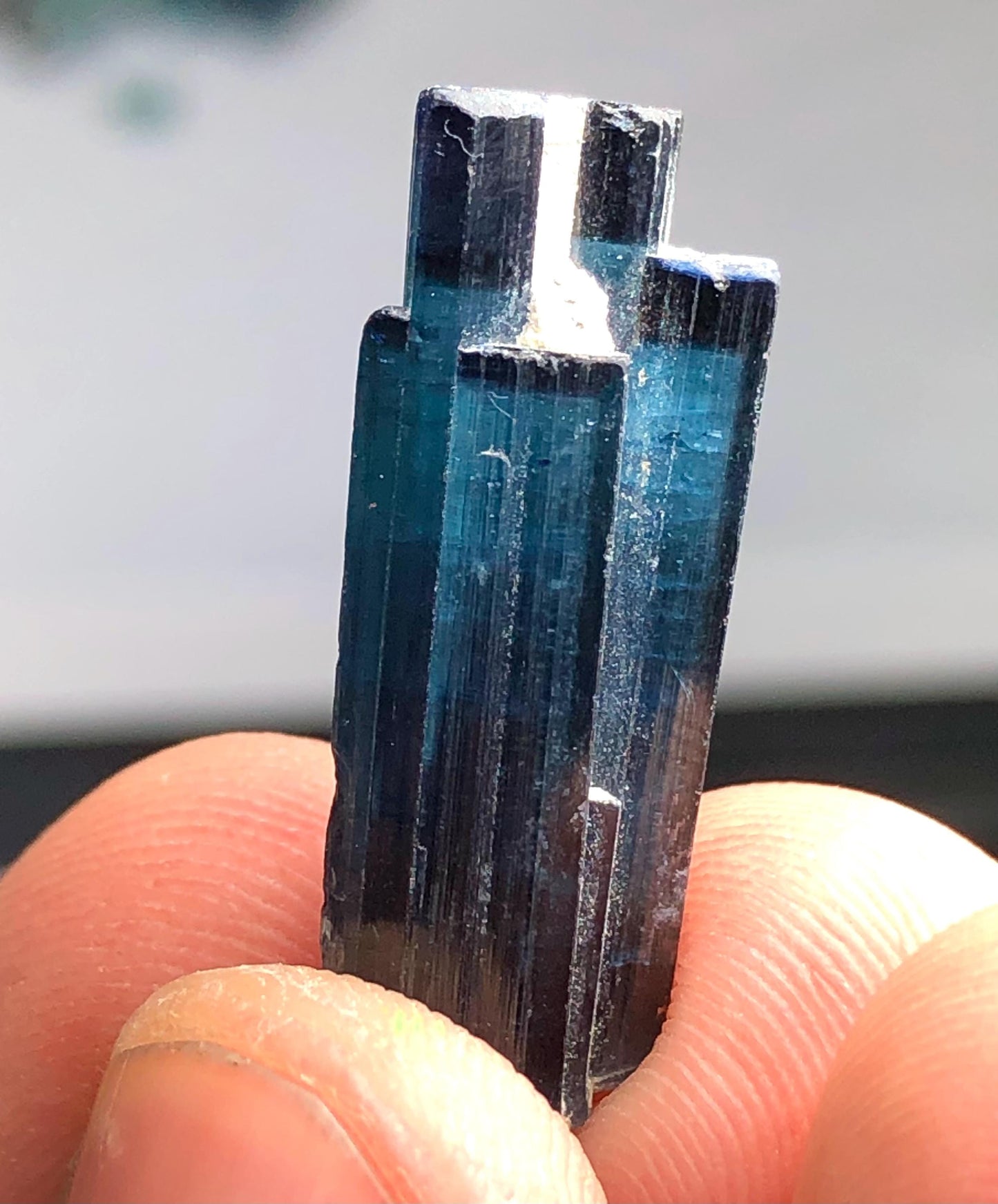 14.50 ct ink blue tourmaline crystal 25mm long