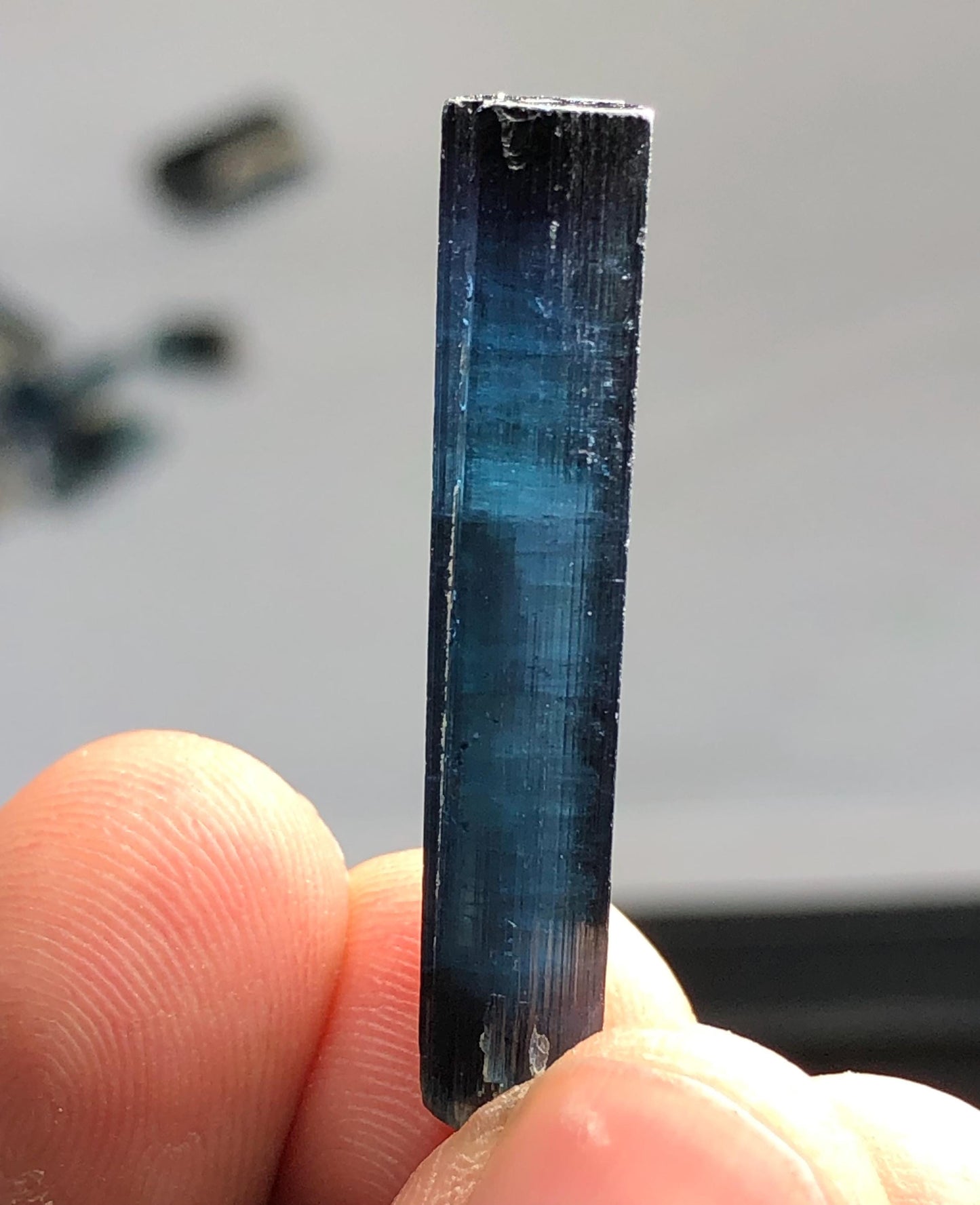 14 carat dark ink blue tourmaline crystal 33mm long