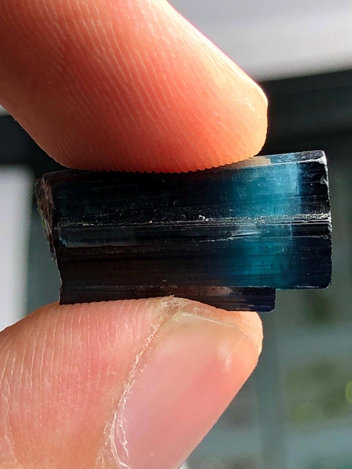 14 carat ink blue tourmaline crystal