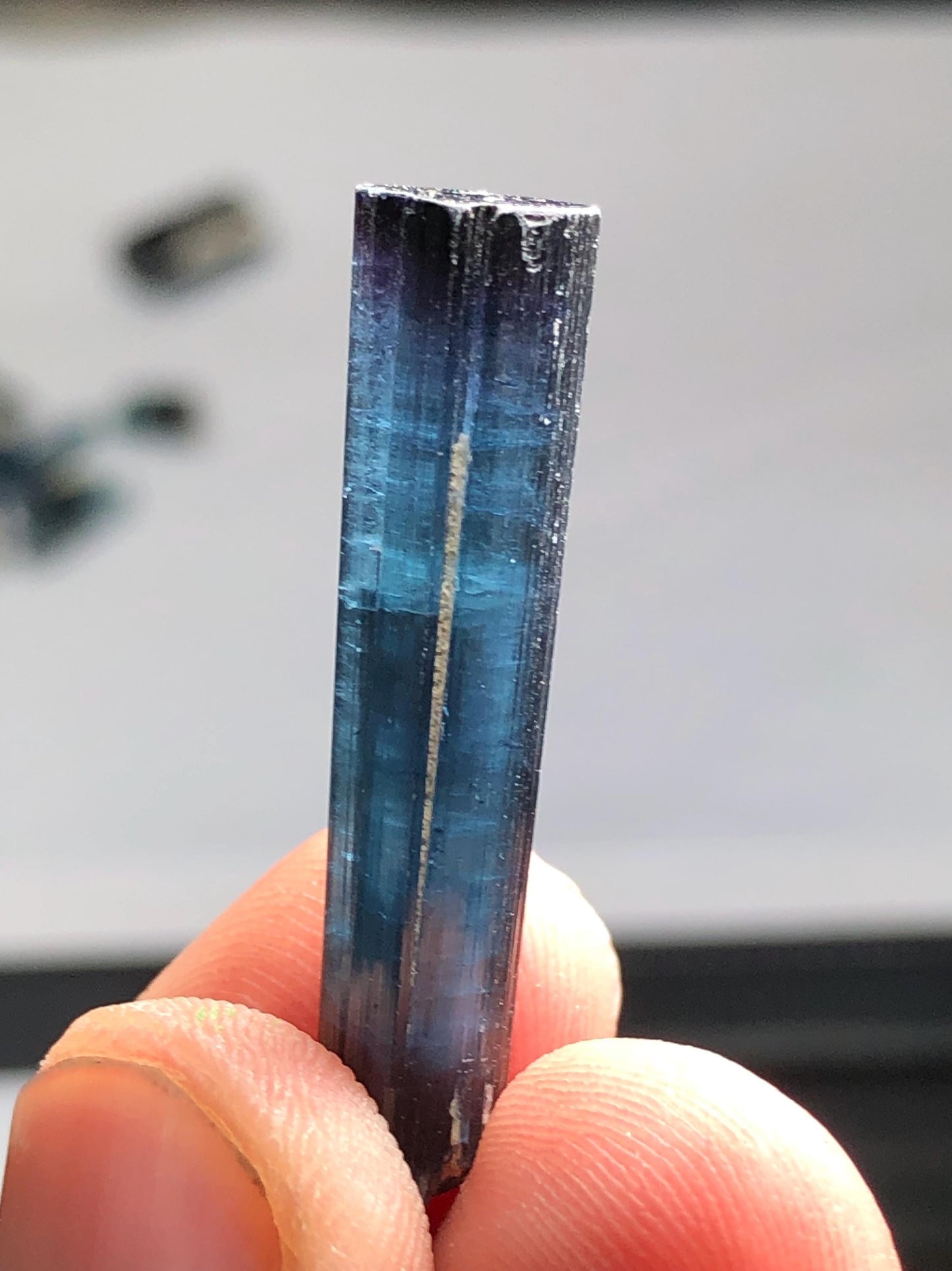 14 carat dark ink blue tourmaline crystal 33mm long